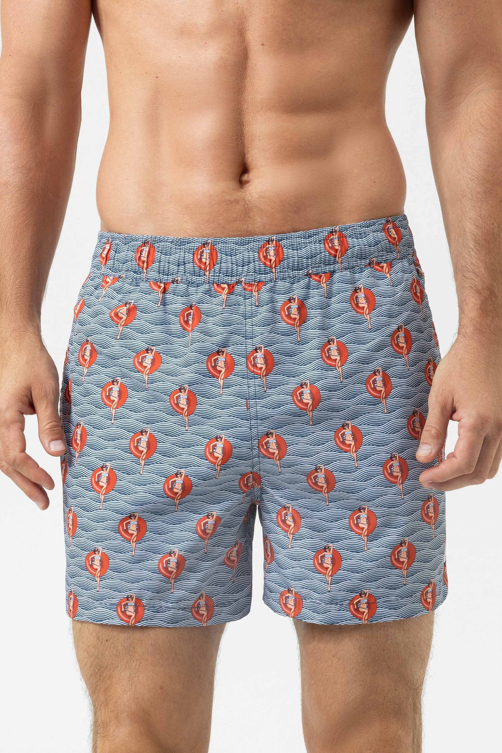 Mey Badeshorts Mey male Badeshorts Serie Wave Swing (1-St) Lässige Badeshorts mit Print, Chlorecht