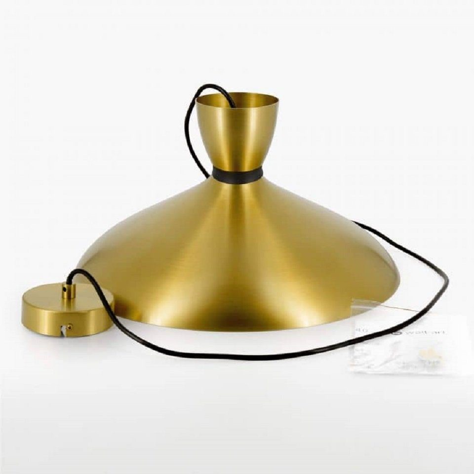 K&L Wall Art Pendelleuchte Vintage Pendelleuchte Aluminium Gold Lampenschirm Retro Deckenleuchte, Gold Hängelampe rund