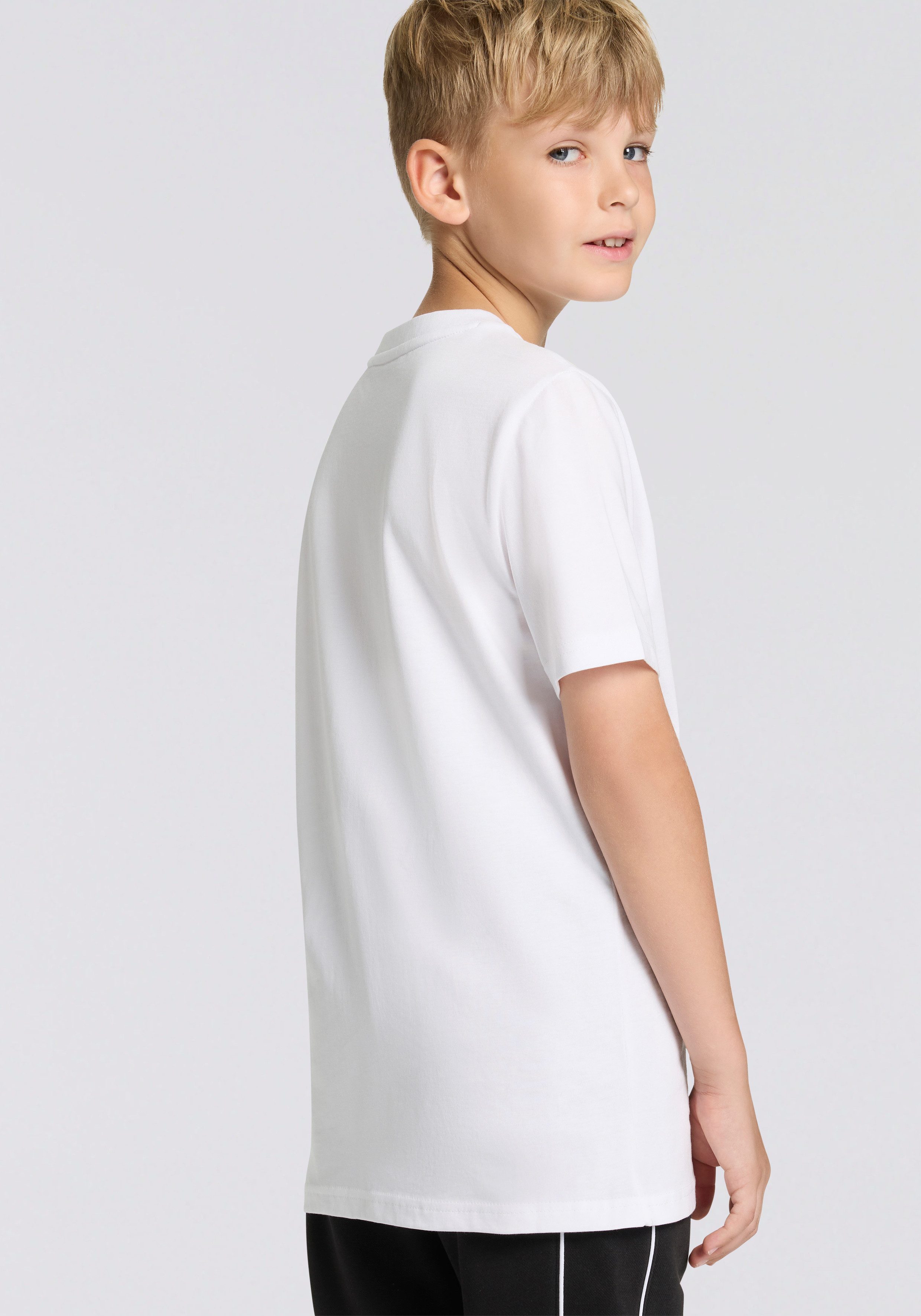 PUMA T-Shirt SPORT RIB COLLAR TEE B Kurzarm, Rundhalsausschnitt, aus Jersey-Material