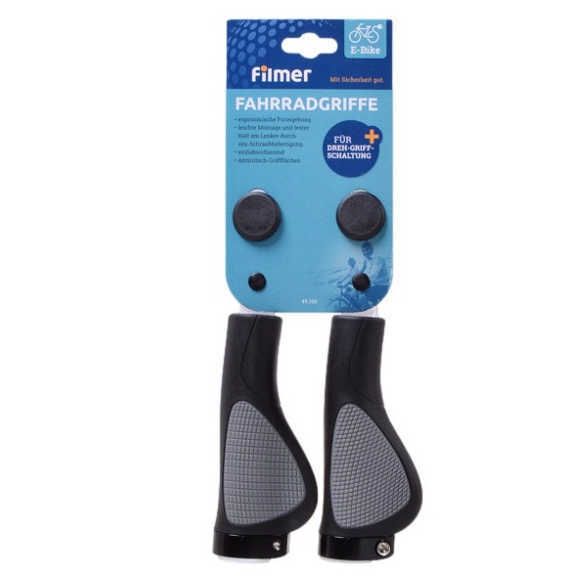 Diedrich Filmer GmbH Fahrradlenkergriff Fahrrad-Griffe Ergonomisch Gummi Schraubgriffe (2x Lenkergriffe, 2-St., Set), Set 130mm Lenker-Griffe Ergo Antirutsch Lenkergriffe Fahrradgriffe