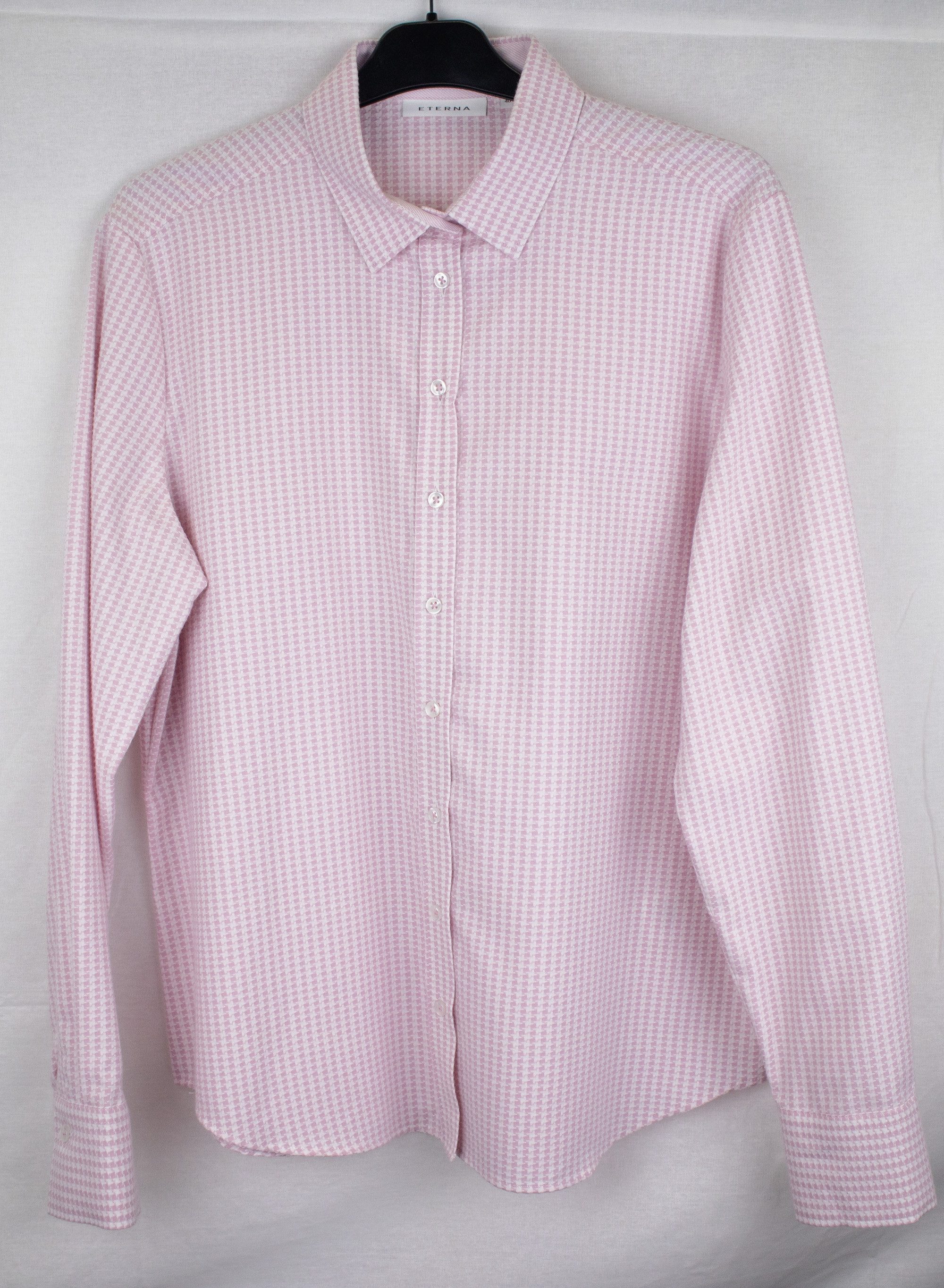 Eterna Blusentop ETERNA MODERN CLASSIC Langarm Flannel Bluse rosa 6267 D780.51