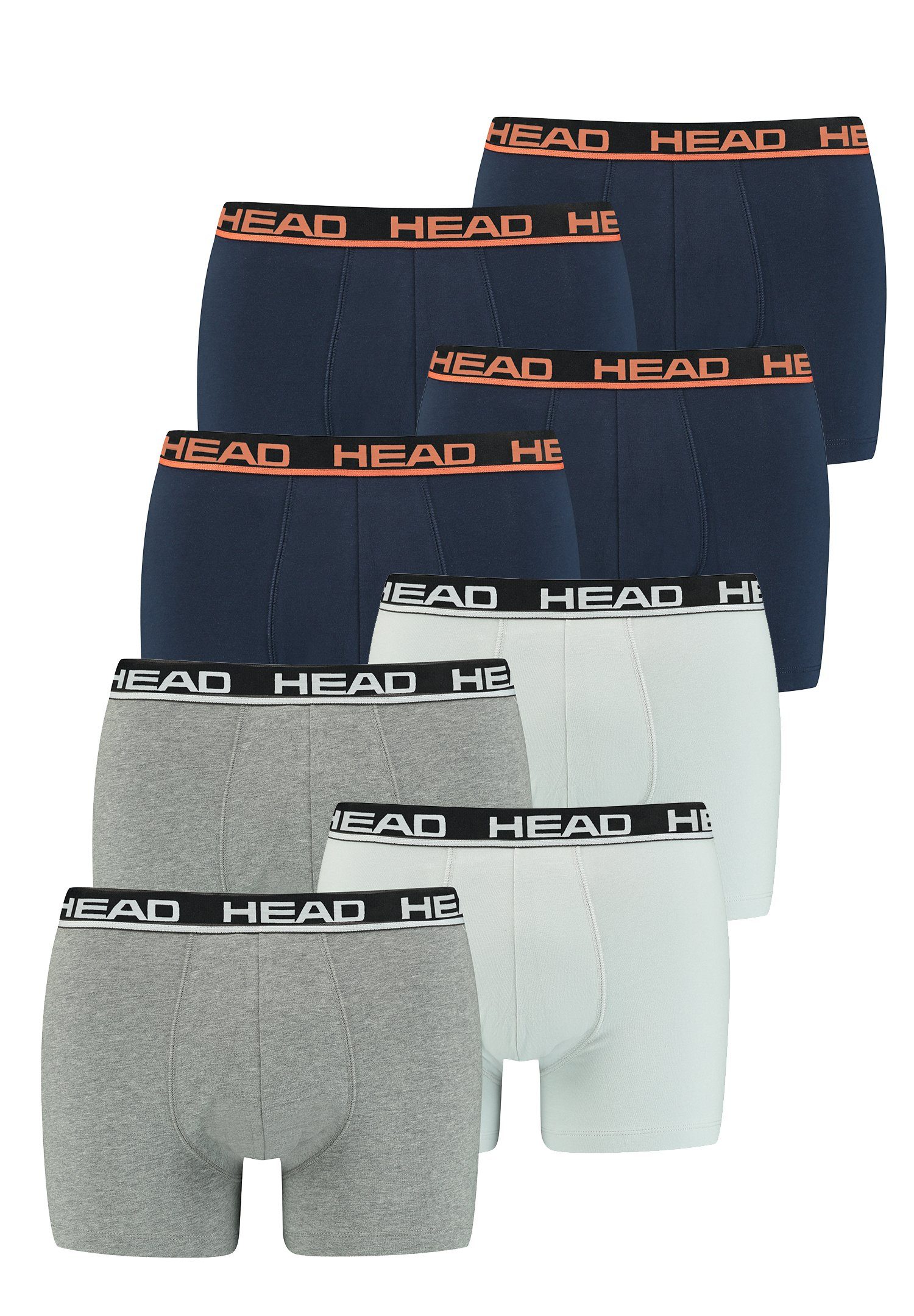 Head Boxershorts Head Basic Boxer 8P (Spar-Set, 8-St., 8er-Pack) Grey Combo/Blue Orange | Boxershorts