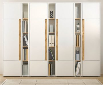 Furn.Design Aktenschrank Center (Büroschrank in weiß mit Wotan Eiche, 260 x 200 cm) 20 Stauraumfächer