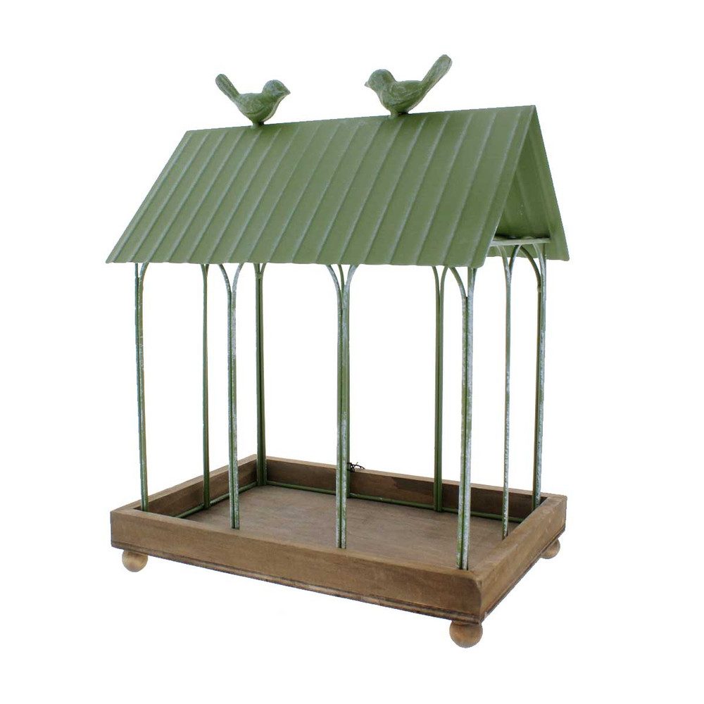 MICA Gartenstecker Vogel-Futterstelle - grün/braun - ca. 26 x 18 x 34 cm günstig online kaufen