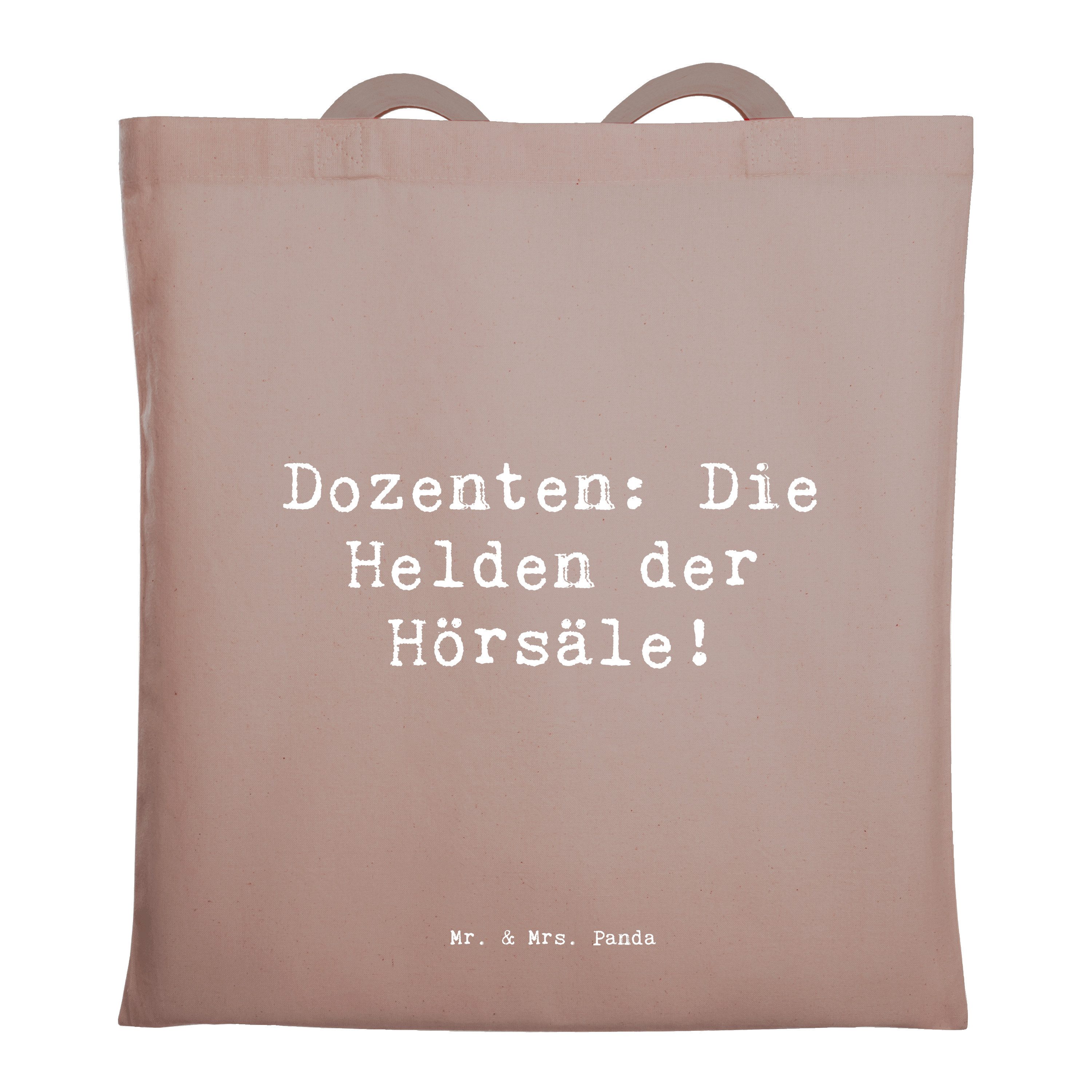 Tragetasche Spruch Dozenten Helden - Braun Pastell - Geschenk, Studierende, Einka