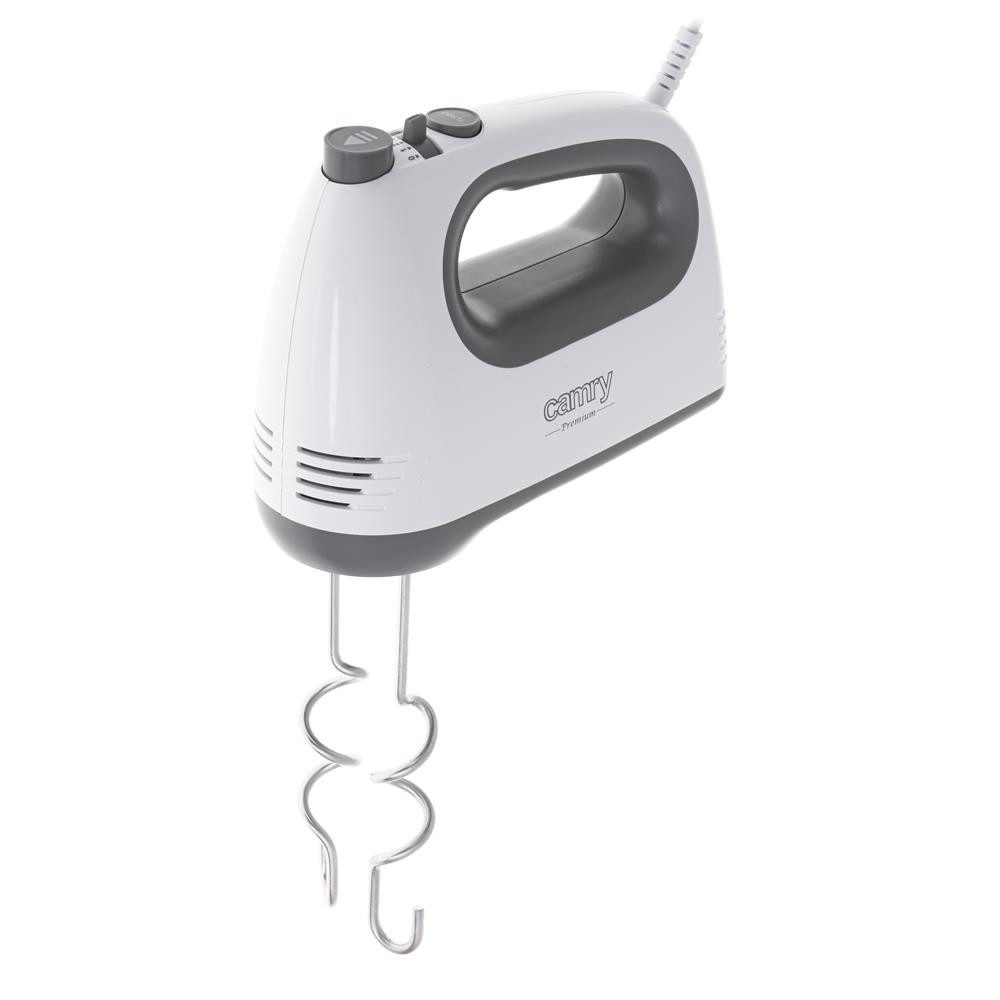 Camry Handmixer CR 4220, 750 W, Handrührgerät mit Knethaken, Turbo Funktion, weiß