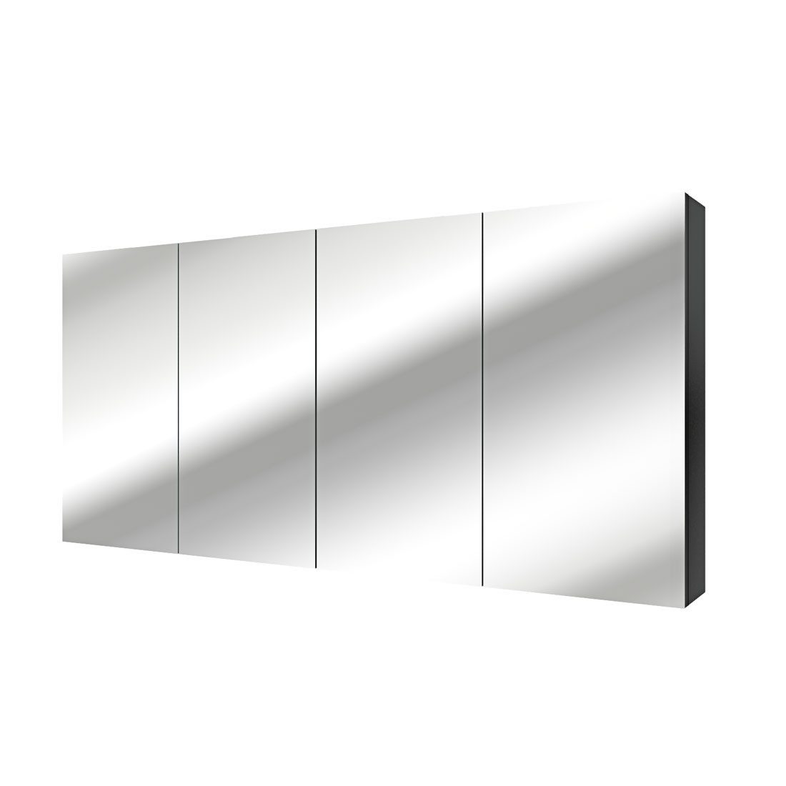 AcquaVapore Badezimmerspiegelschrank Spiegelschrank Badspiegel Badezimmer Spiegel City 160cm Esche schwarz