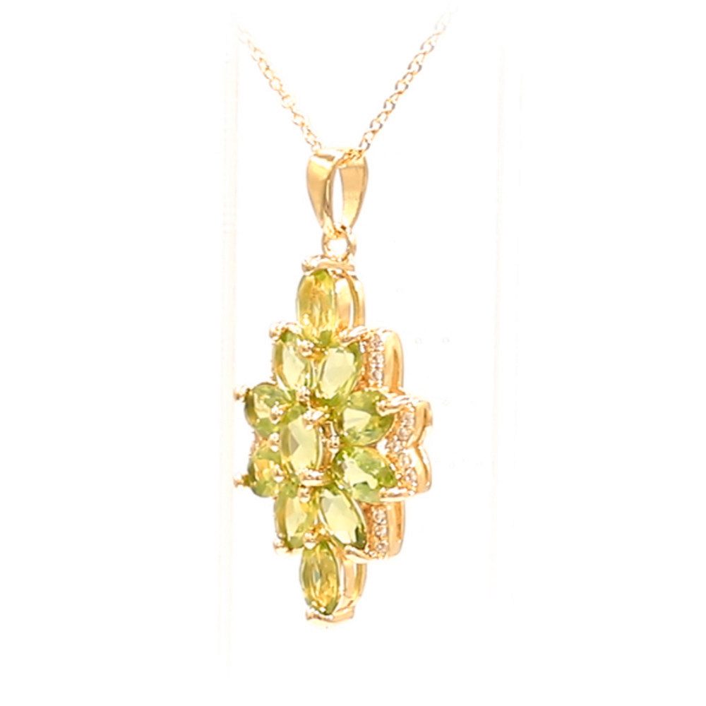 Cavill Silberkette Halskette aus vergoldetem Silber mit Peridot aus Burma (1-tlg)