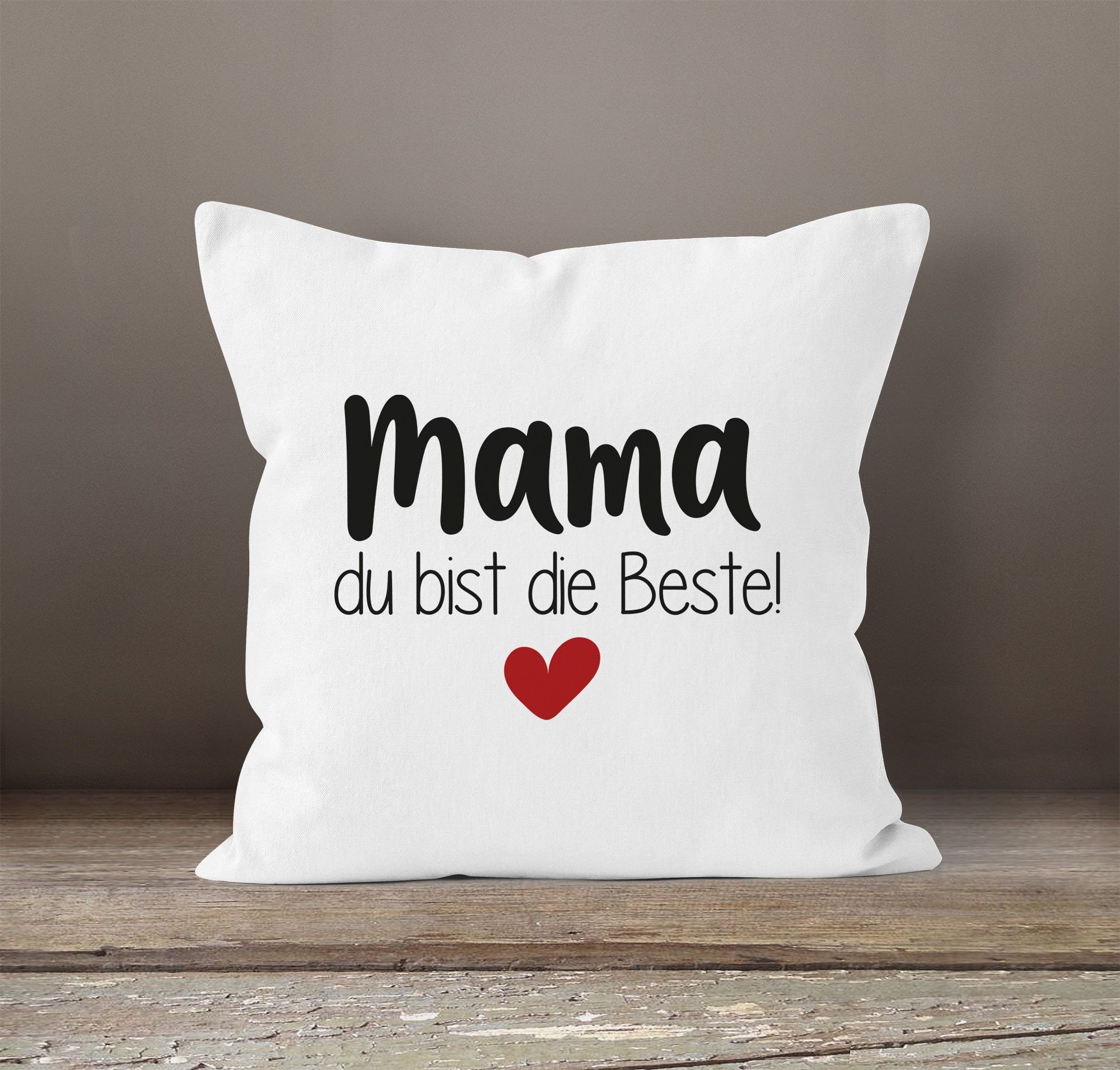 SpecialMe Dekokissen Kissen-Bezug Mama du bist die Beste Danke sagen Gesche günstig online kaufen