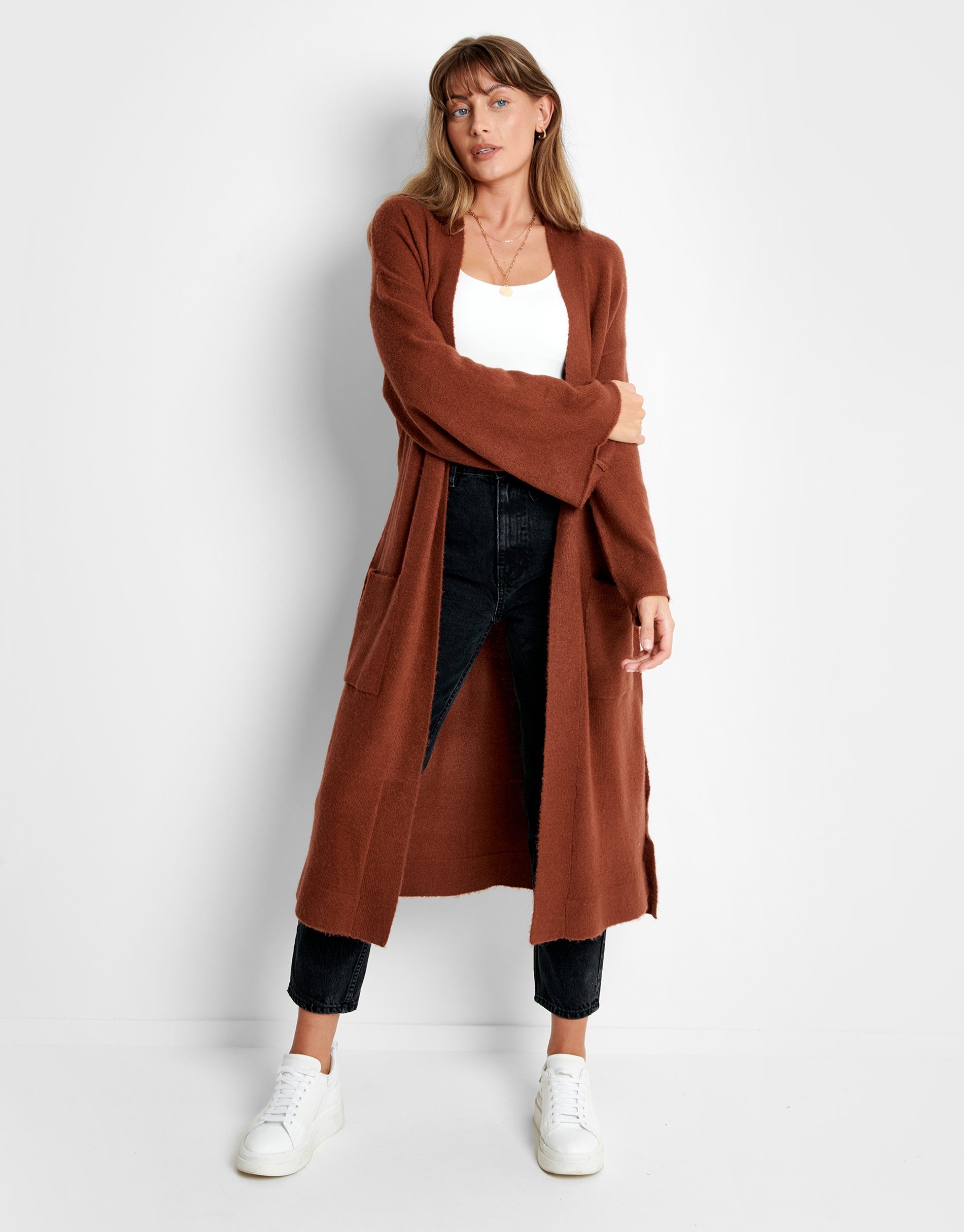 Brown Threadbare Emerald Strickjacke