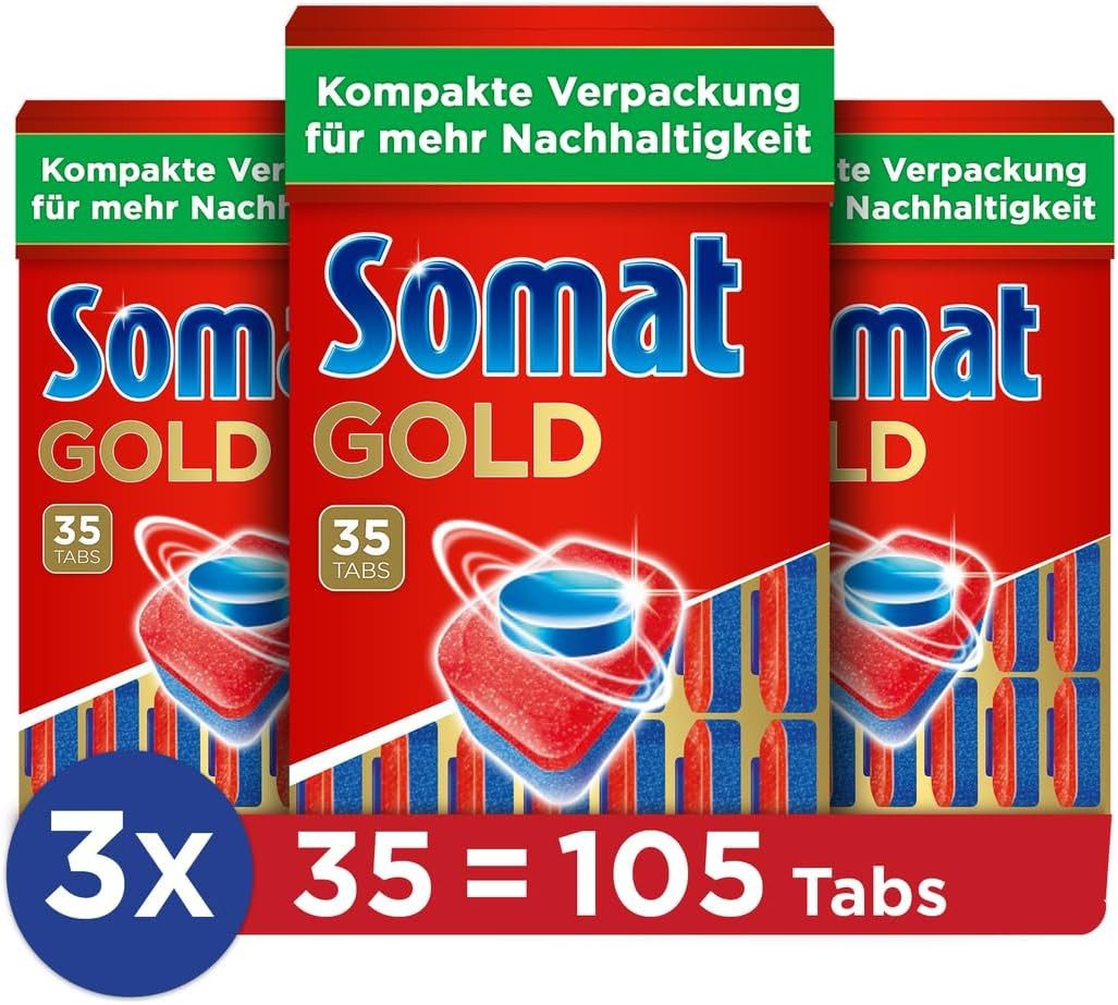 Somat Somat Gold Spülmaschinen Tabs (105 Tabs) Spülmaschinentabs (1-St. auch bei niedrigen Temperaturen)