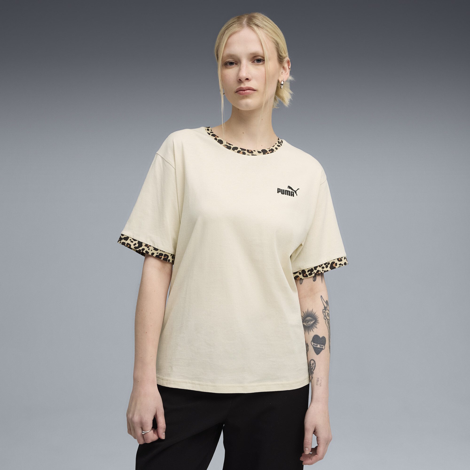 PUMA T-Shirt Essentials Animal-Print Relaxed T-Shirt Damen günstig online kaufen