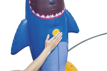 Spiel-Wassersprenkler aufblasbare Boxfigur "Hai" 74 x 74 x 132 cm