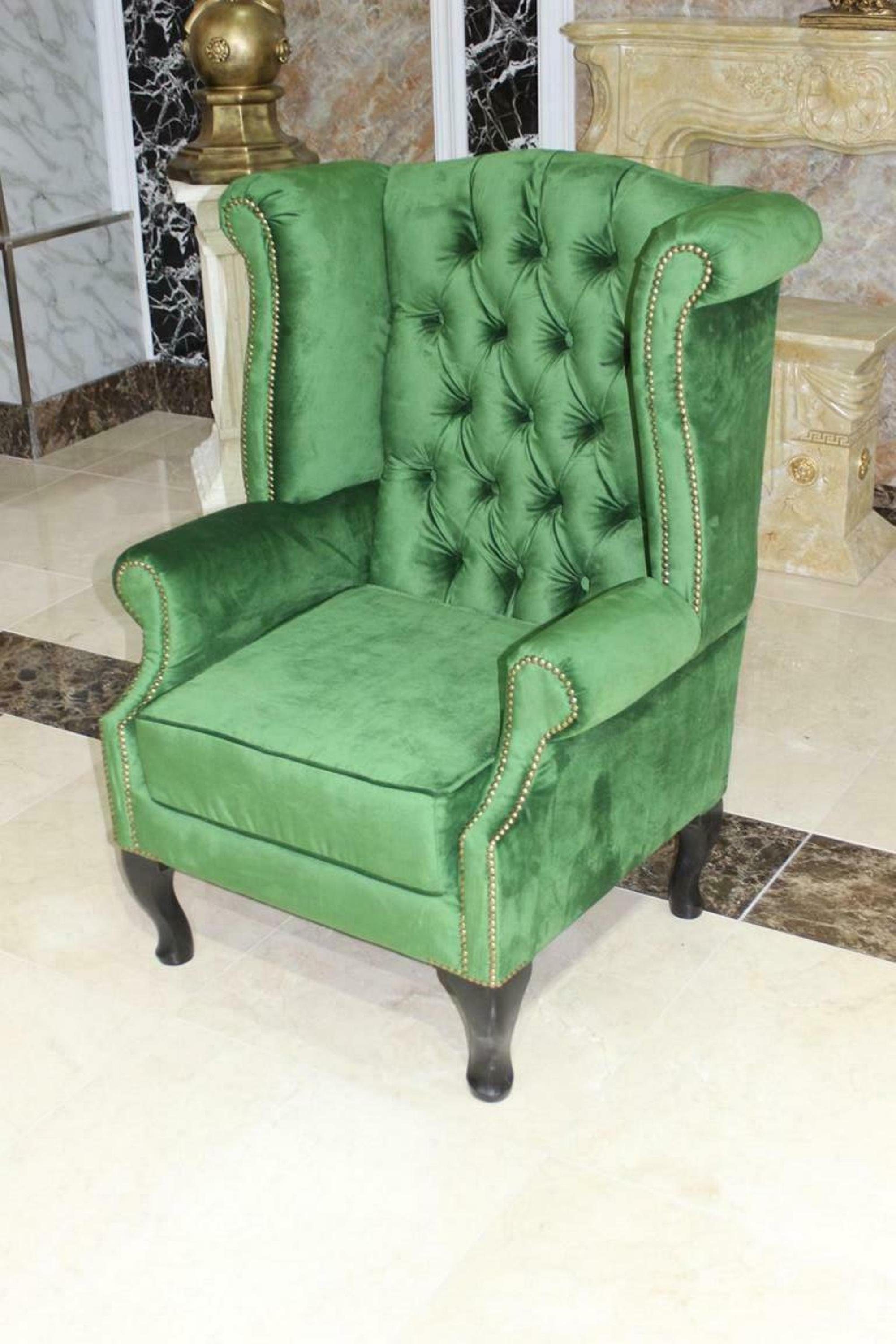 JVmoebel Sessel Couch Sitz Loung Polster Textil Sofort Chesterfield Sessel Neu Ohrensessel Sofa