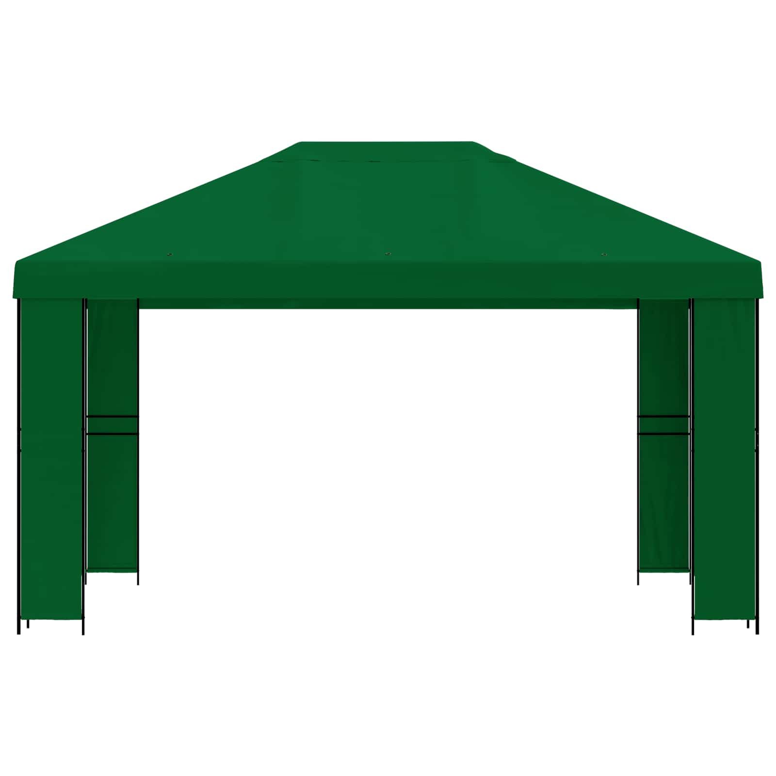 vidaXL Partyzelt Pavillon 4 x 3 m Grün Polyester und Stahl 190