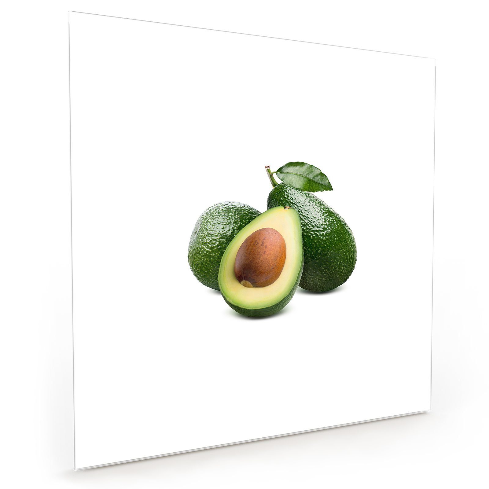 Glas Avocado Primedeco mit Motiv mit Blatt Spritzschutz Küchenrückwand Küchenrückwand