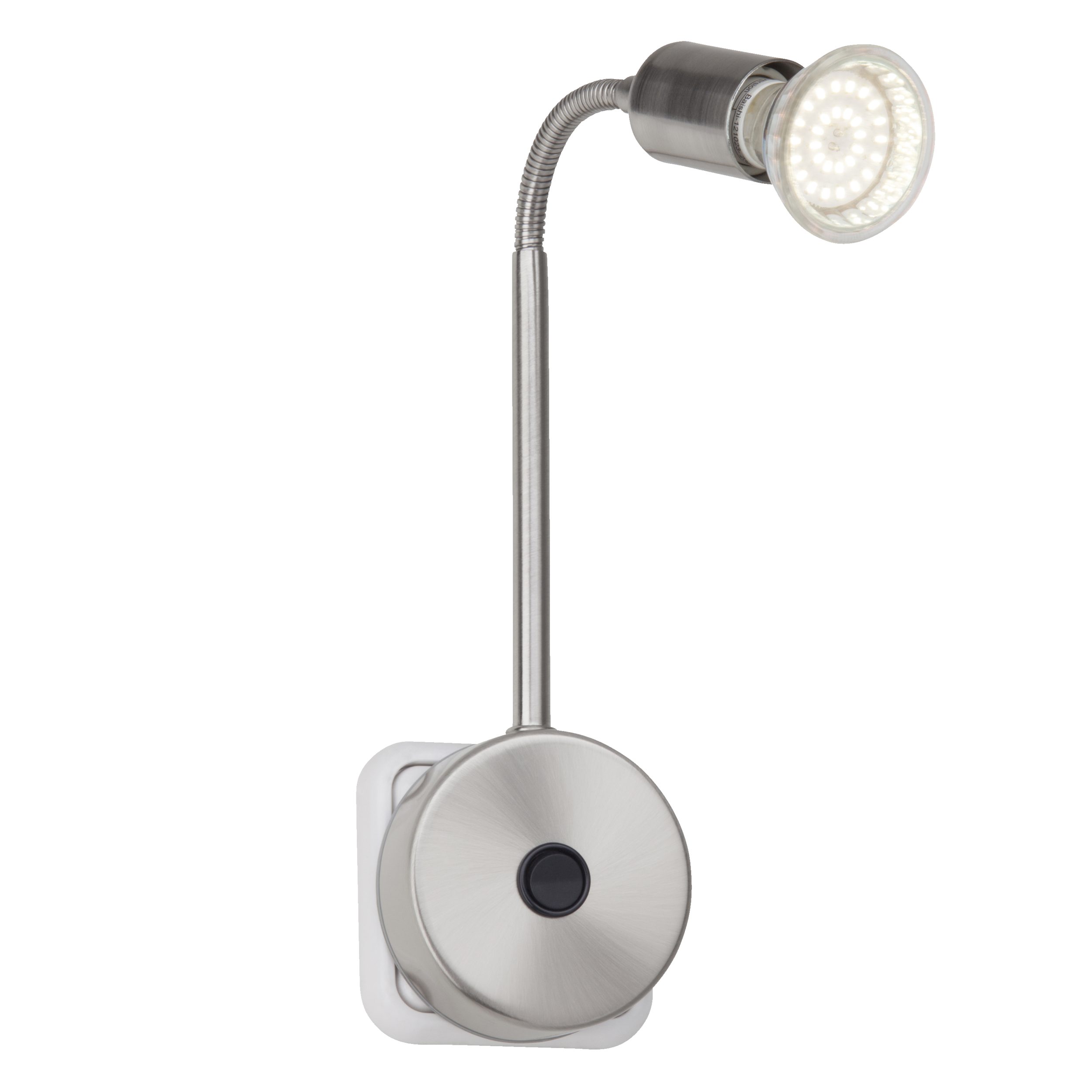 Lightbox Deckenstrahler, LED wechselbar, Warmweiß, Steckerspot, warmweißes Licht, Steckdosenlampe, Schalter & Flexarm