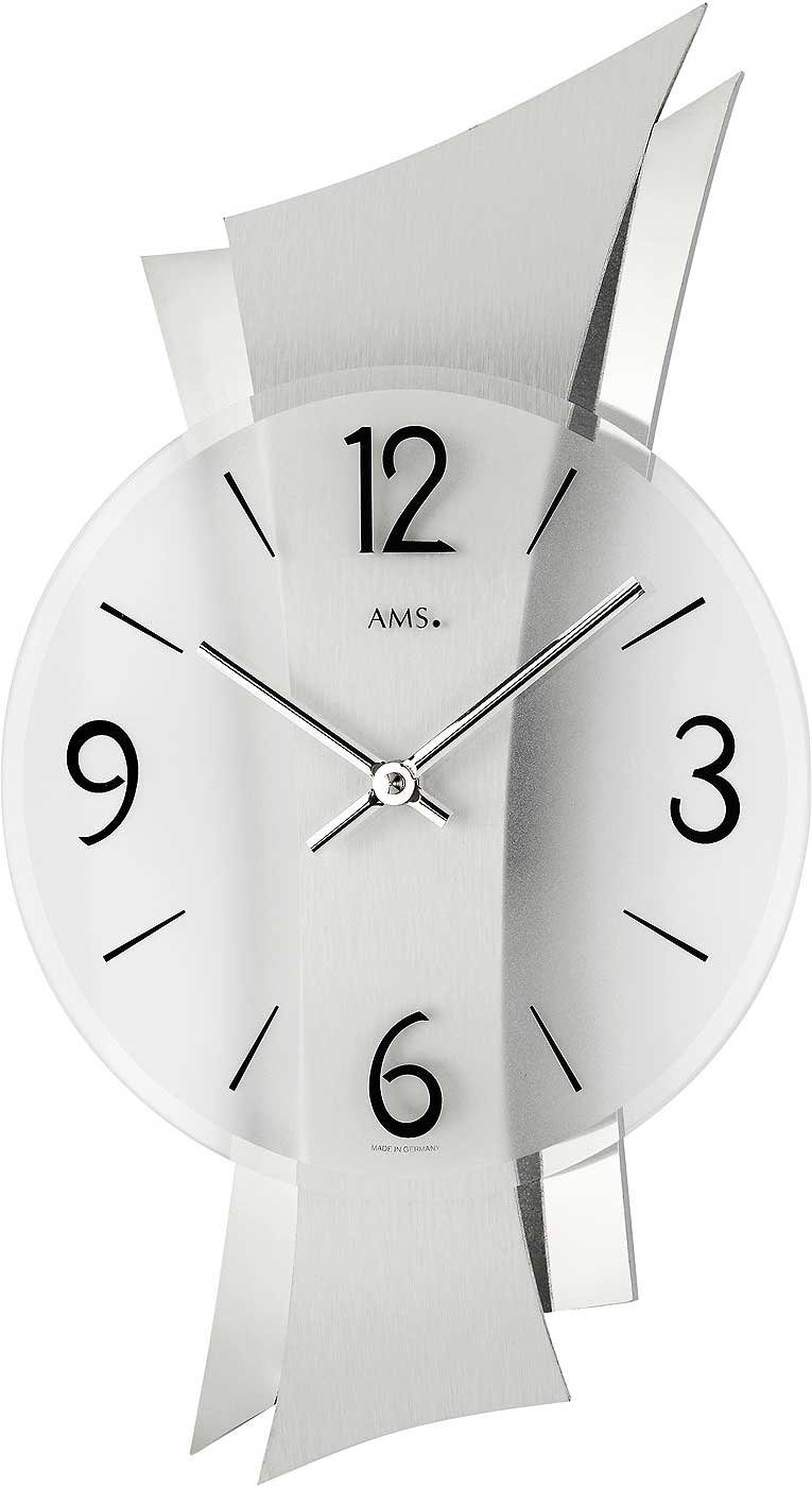 AMS Wanduhr Wanduhr modern 23 x 43 x 6 cm - AMS Modell: 9398