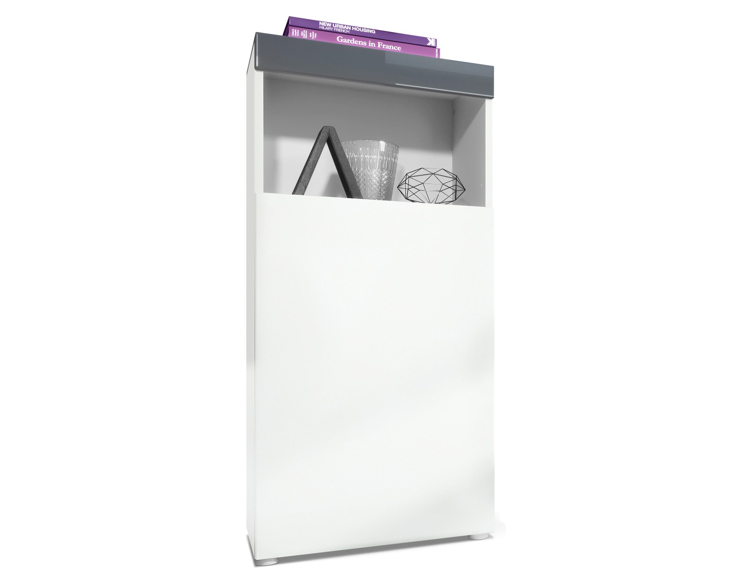 Vladon Standvitrine Pure (Vitrine, Korpus, Grau günstig online kaufen