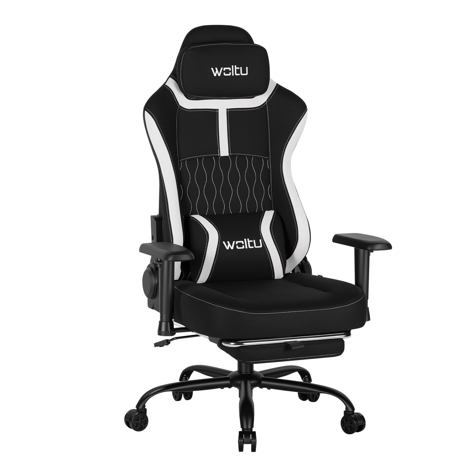 Woltu Gaming-Stuhl (1 St), Ergonomisch Gamer Stuhl 2D mit Lendenkissen verstellbaren Armlehnen