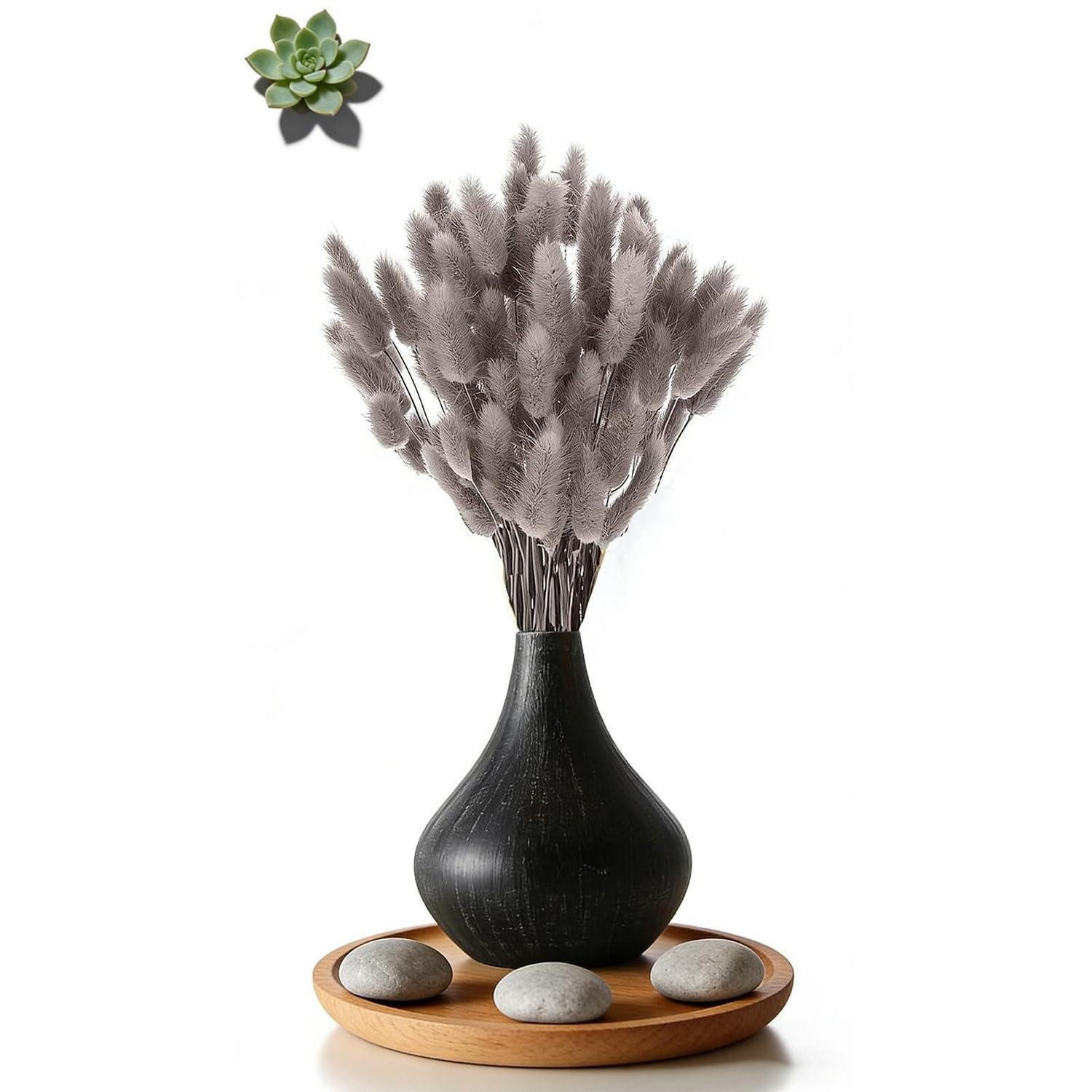 Trockenblume Trockenblumen Pampasgras 50 Stäbchen 40cm Grauschwarz, LuxusKollektion, Höhe 10 cm