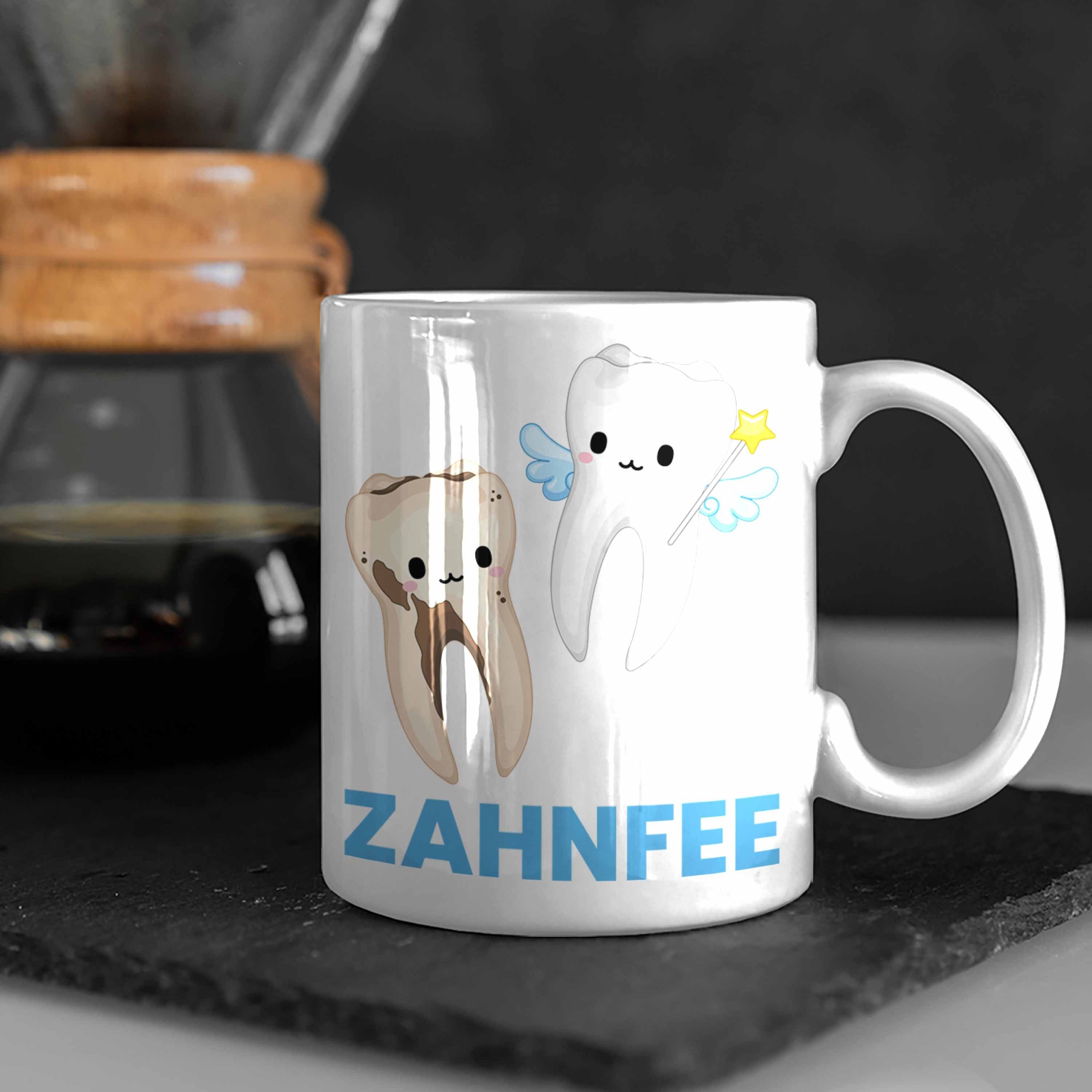 Zahnfee Weiss Geschenk - Zahnarzt Trendation Zahnärztin Tasse Tasse Lustige Geschenkidee Trendation