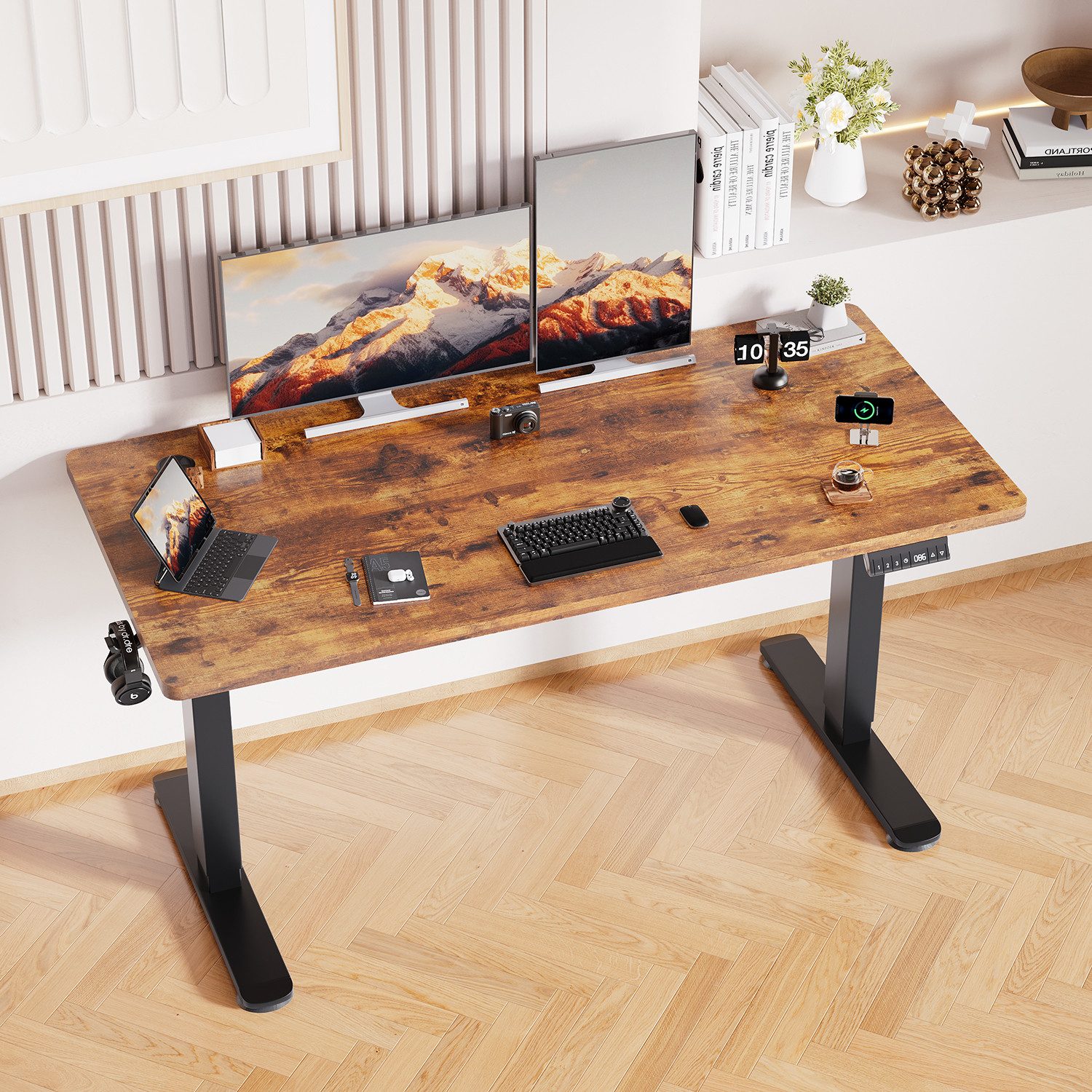 HOMALL Schreibtisch Höhenverstellbarer Elektrisch Schreibtisch, Vierteilige günstig online kaufen