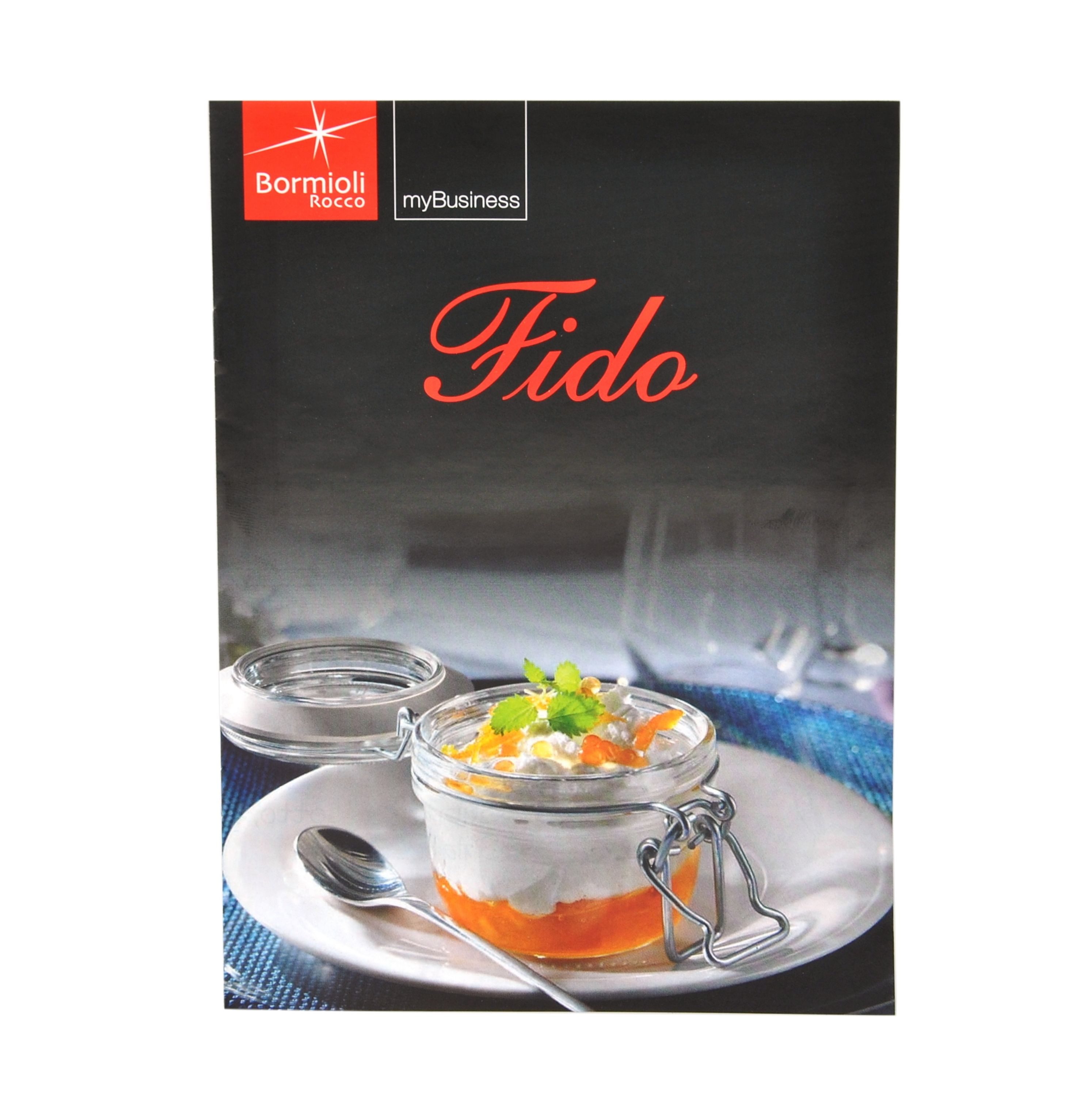 Bormioli Rocco Vorratsglas Einmachglas Bügelverschluss Original Fido 0,5L incl. Rezeptheft, Glas