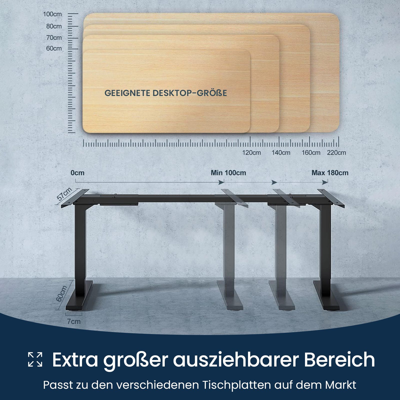 MAIDESITE Schreibtisch ​Elektrisch höhenverstellbarer mit 2 leisen Motoren, günstig online kaufen