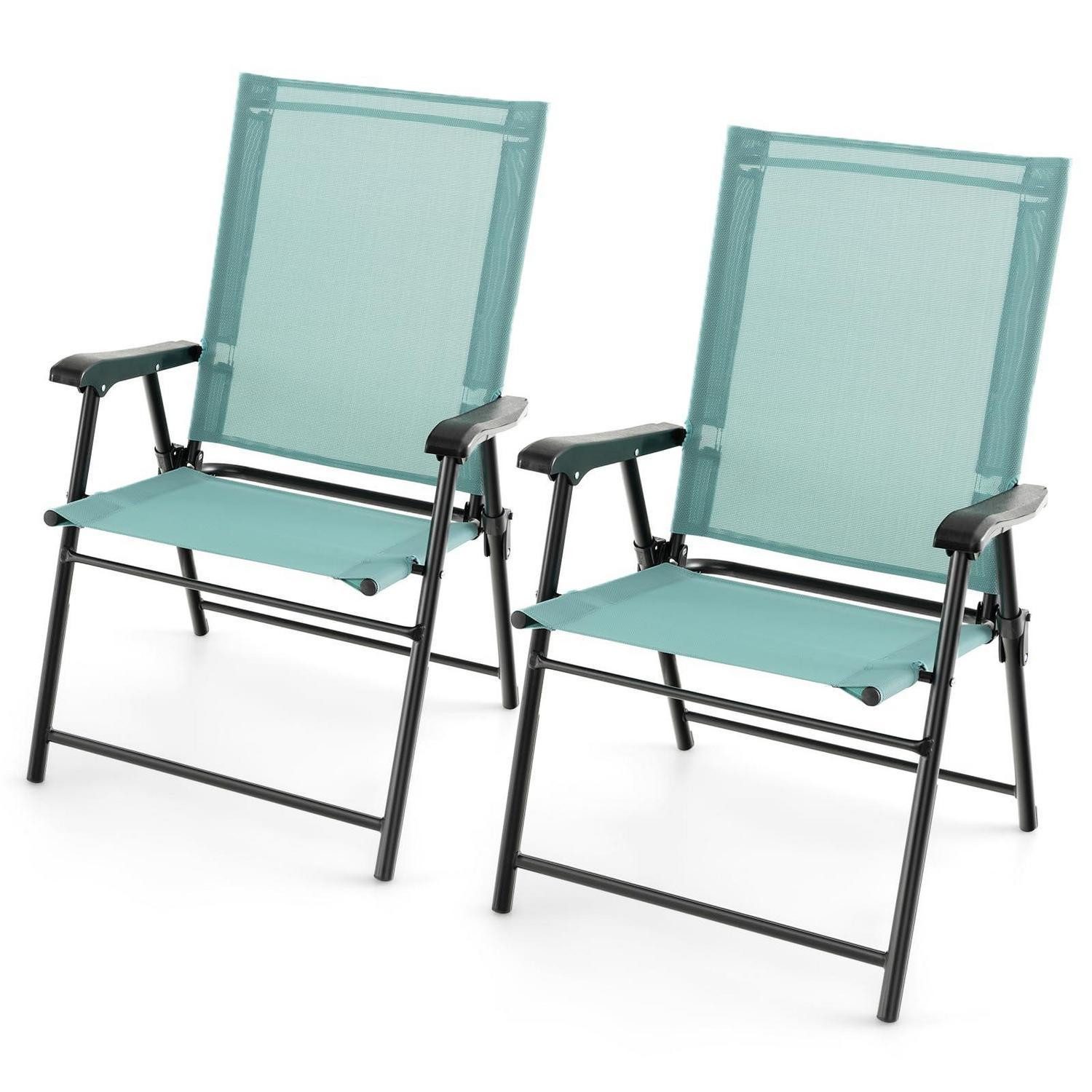 LuxusKollektion Gartenstuhl Gartenstuhl klappbar 2er Set Minzgrün (2 St)