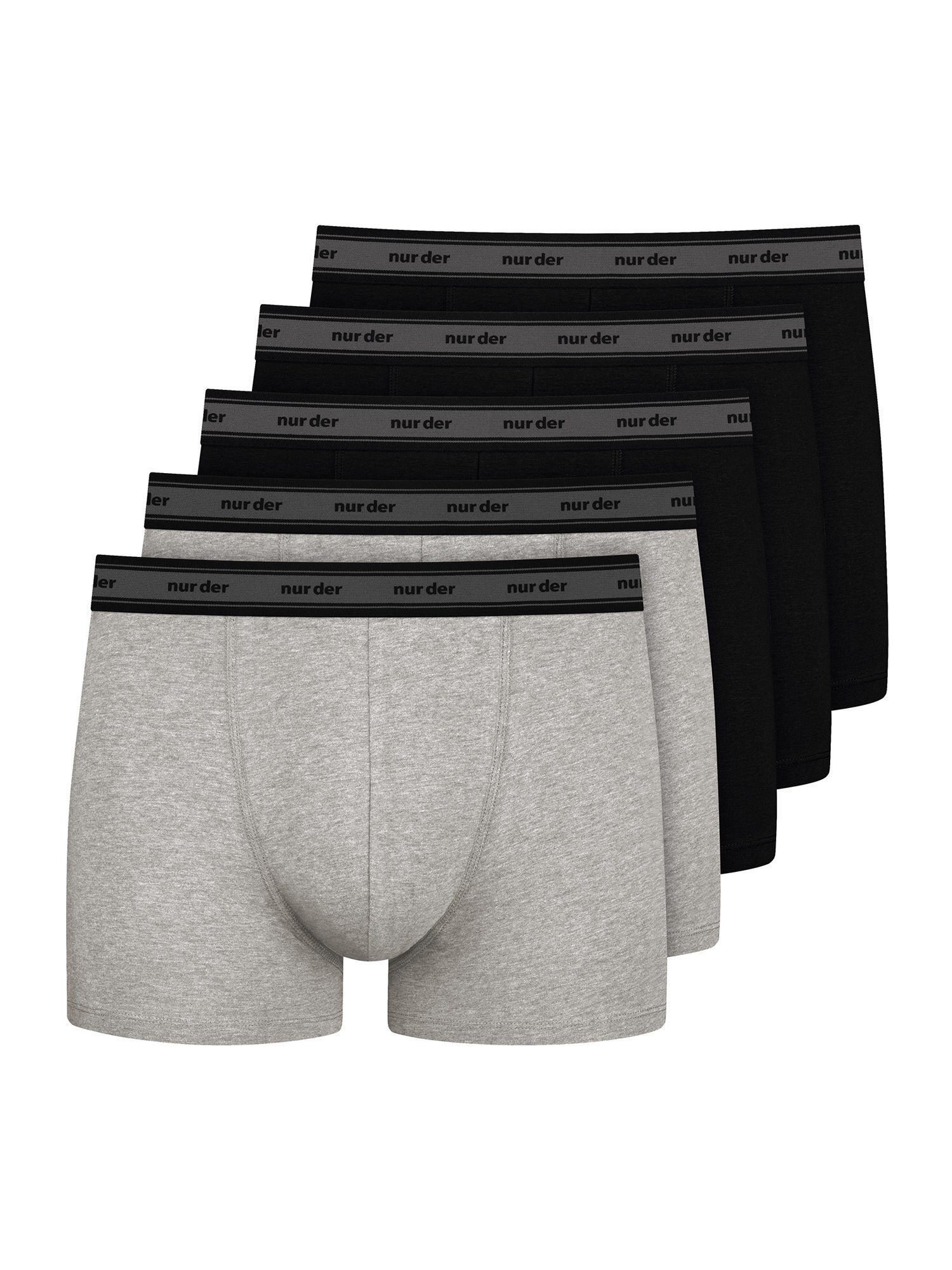 Nur Der Boxer Organic Cotton (5-St) schwarz/graumelange