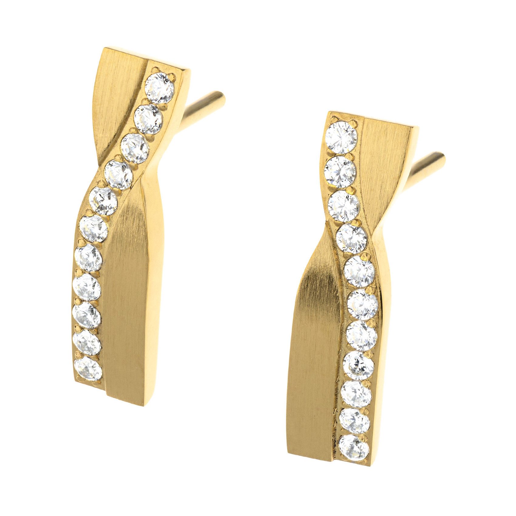Ernstes Design Paar Серьги-гвоздики Edelstahl goldfarben mit Zirkonia E710