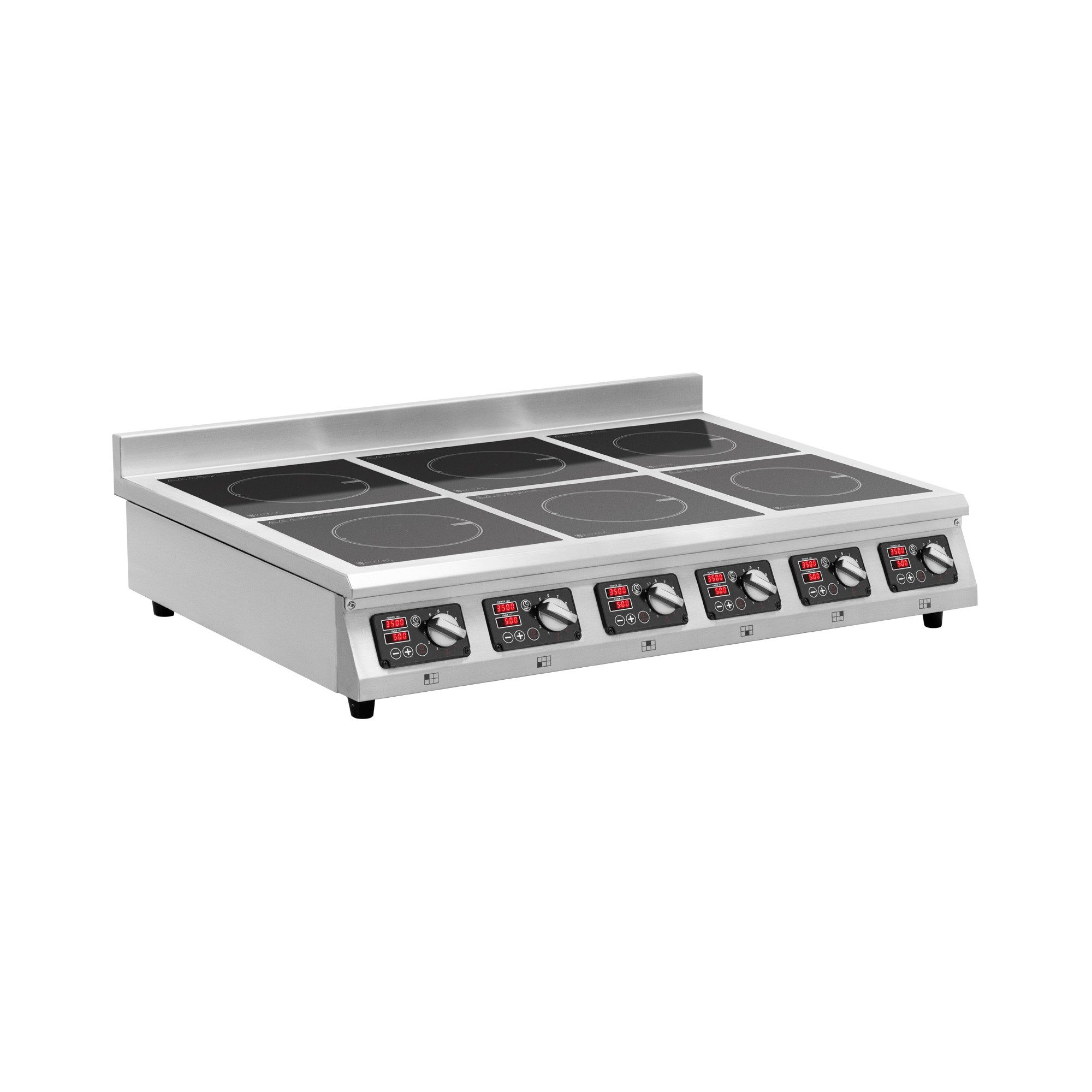 Royal Catering Induktions-Kochfeld RCIC-6006T, Induktionsplatte 6 x 28 cm 21 kW 10 Stufen 24-h-Timer