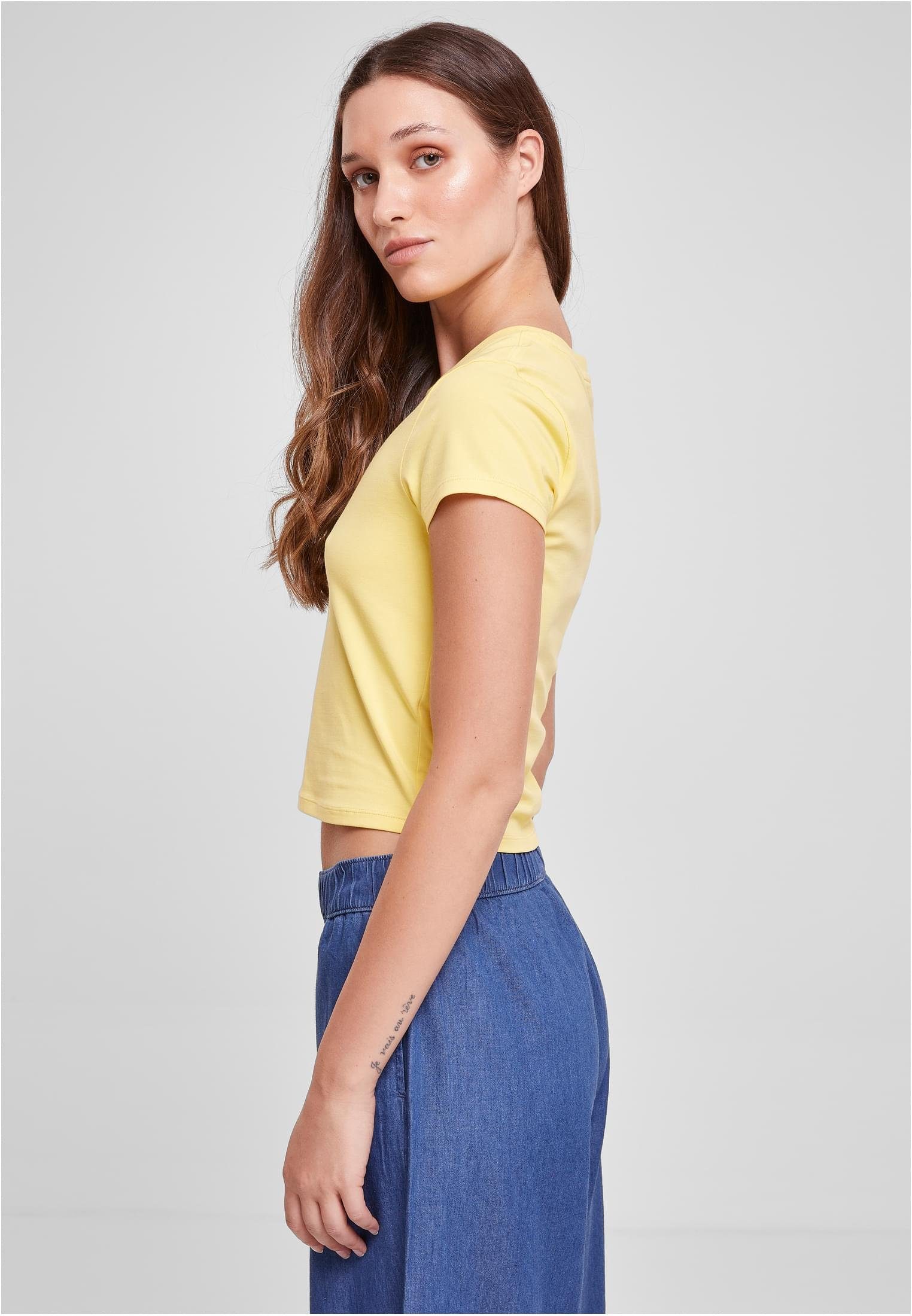Damen T-Shirt URBAN CLASSICS vintagesun Jersey (1-tlg) Tee Ladies Cropped Stretch