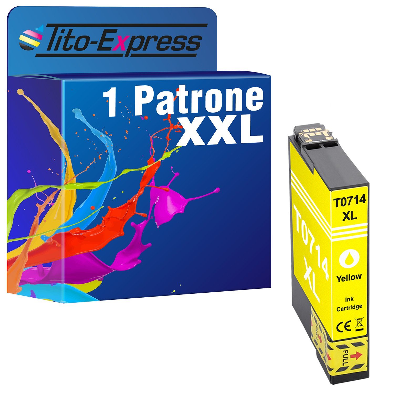 Tito-Express ersetzt Epson T0714 Yellow Tintenpatrone (für Stylus SX100 SX200 SX218 SX400 SX415 BX300F DX4000 DX8400 DX8450)