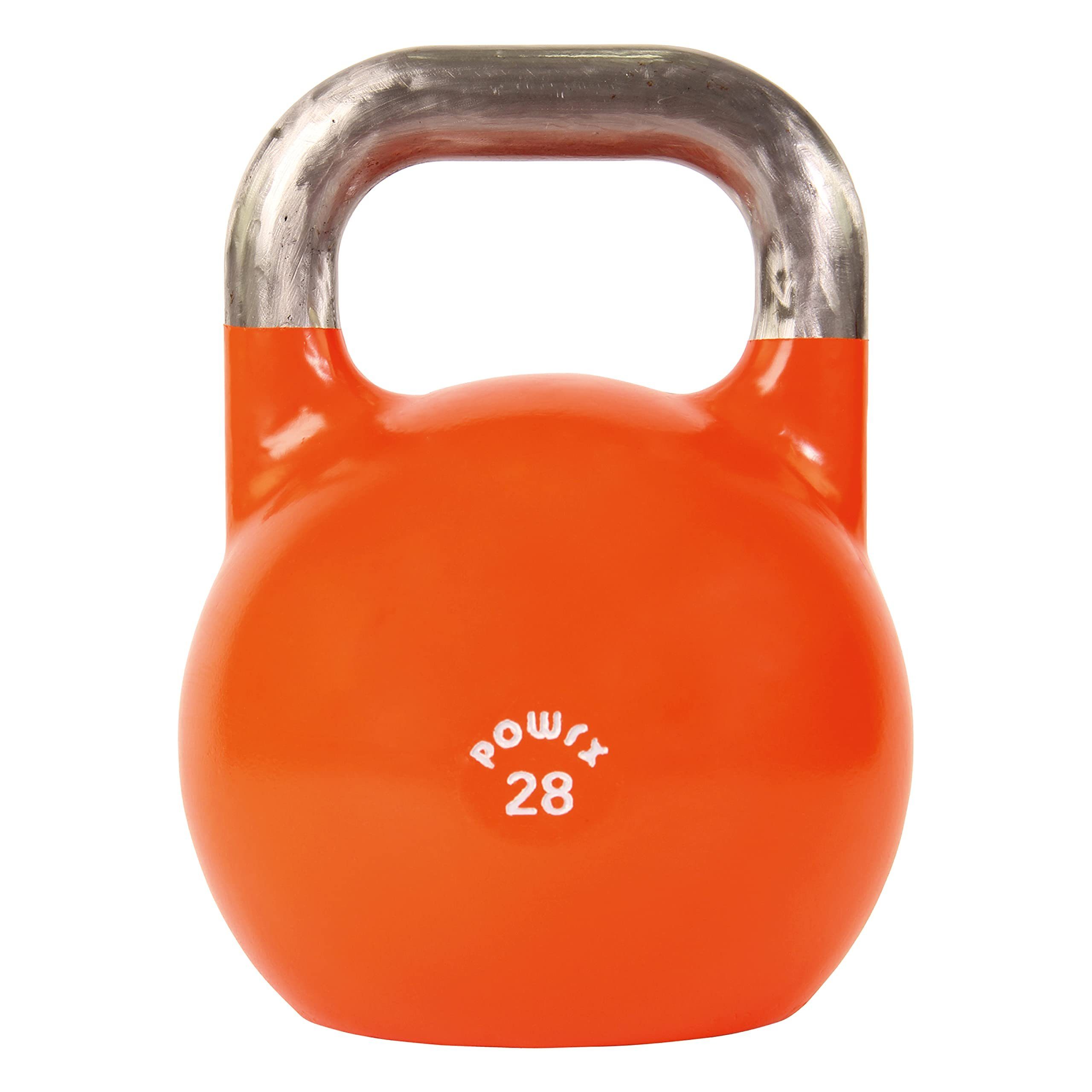 POWRX Kettlebell Kugelhantel Wettkampf 4-48 kg (1x Orange 28 kg), 1X Orange 28 Kg