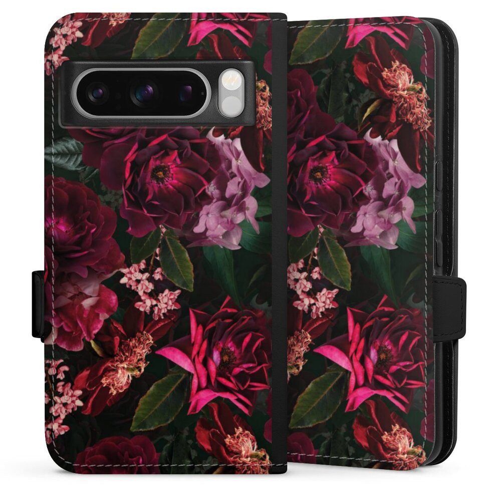 DeinDesign Handyhülle Rose Blumen Blüte Dark Red and Pink Flowers, Google Pixel 8 Pro Hülle Handy Flip Case Wallet Cover