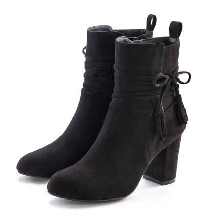 LASCANA Stiefelette, High-Heel-Stiefelette, Ankle Boots mit Blockabsatz