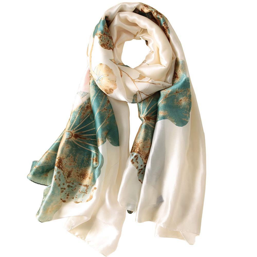 Zaewry Schal Damen Halstuch, Schal mit Blumenmuster, Vintage Brautschal, Damen Strandtuch