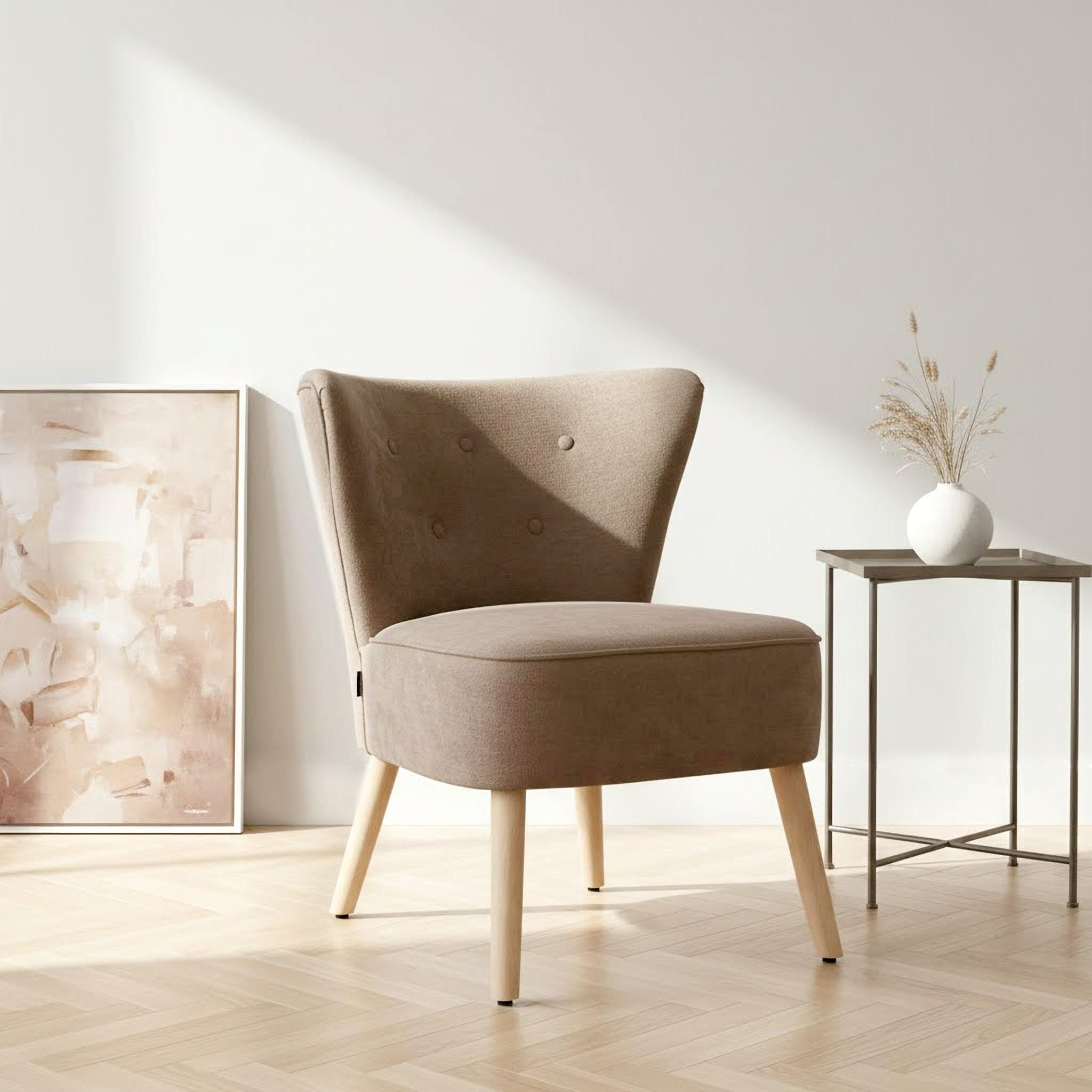 Home affaire Loungesessel JORIEL moderner Ohrensessel mit Knopfsteppung, mi günstig online kaufen