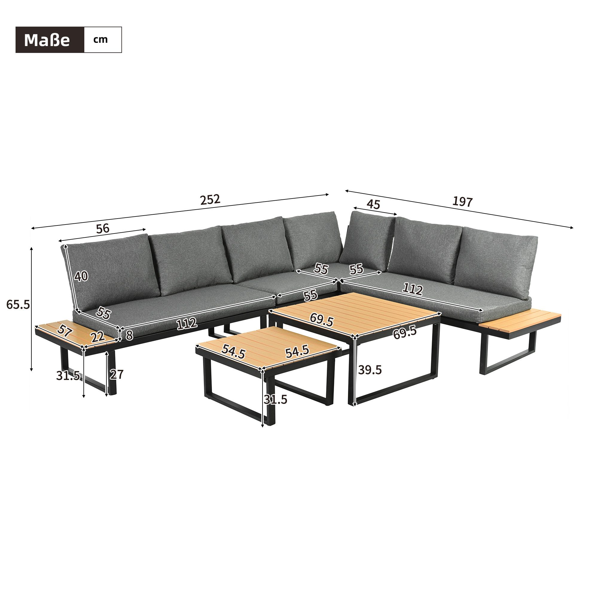 Celya Gartenlounge-Set Gartenlounges, Gartenmöbel Set 6 günstig online kaufen