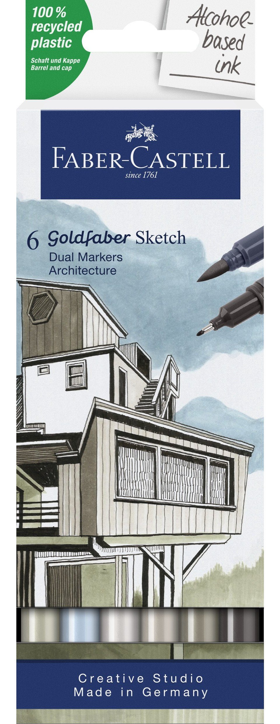 Faber-Castell Marker Faber-Castell Goldfaber Sketch Marker Architektur 6er Set