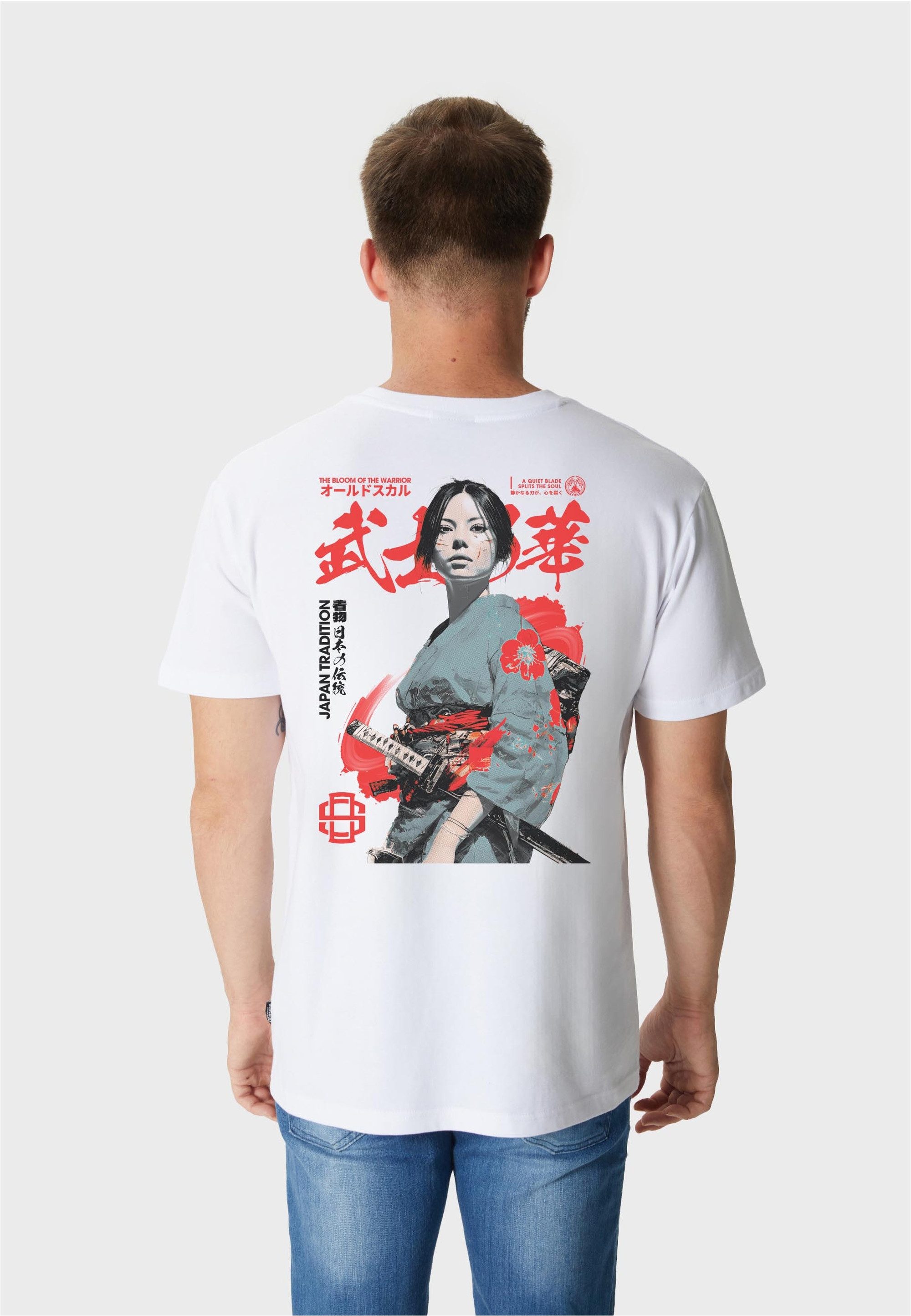 Oldskull T-Shirt Asian Blossom Warrior Graphic mit fernöstlichem Motivprint