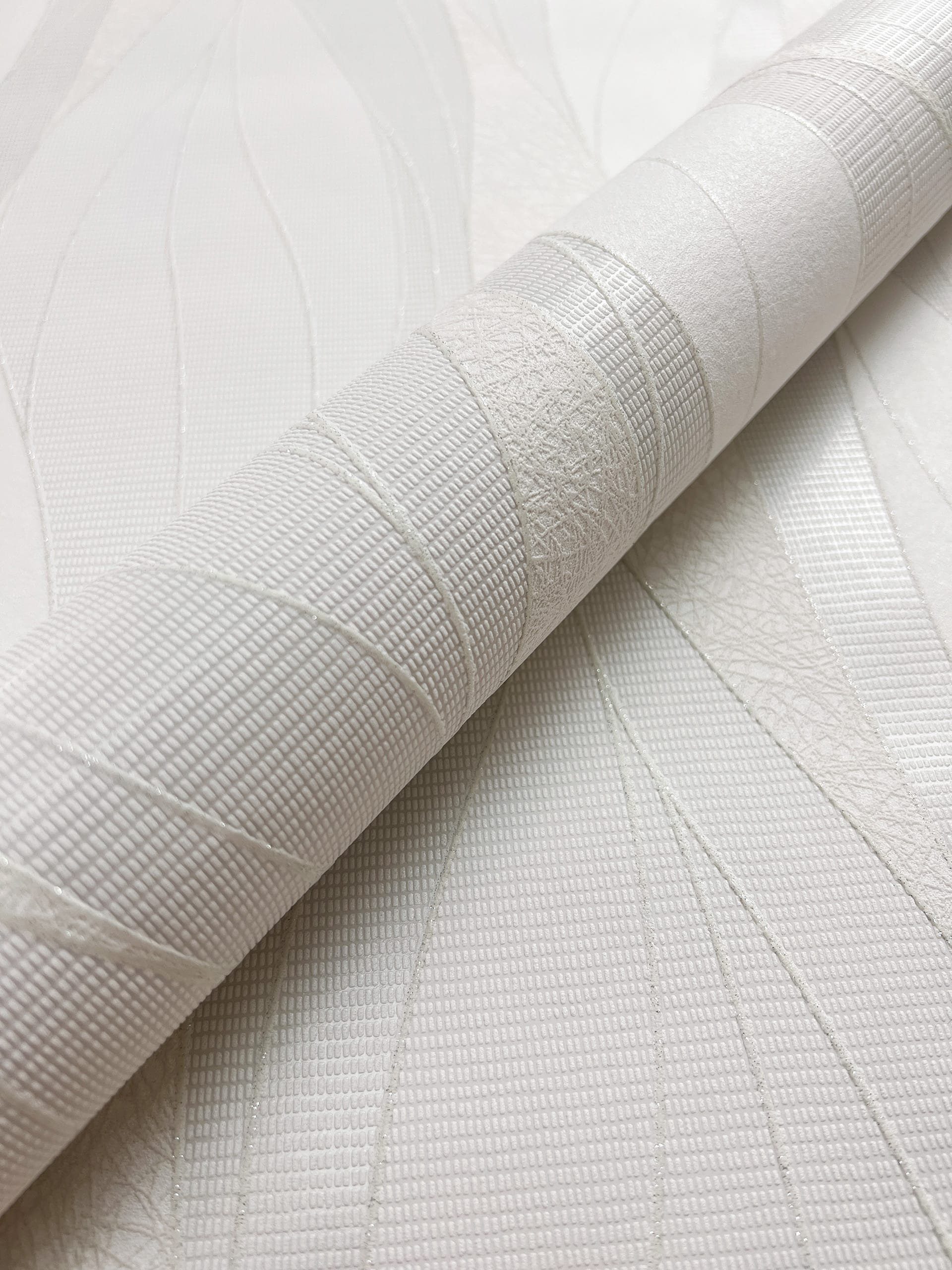 Newroom Vliestapete, Weiß Tapete Streifen Linien - Glitzertapete Geschwunge günstig online kaufen