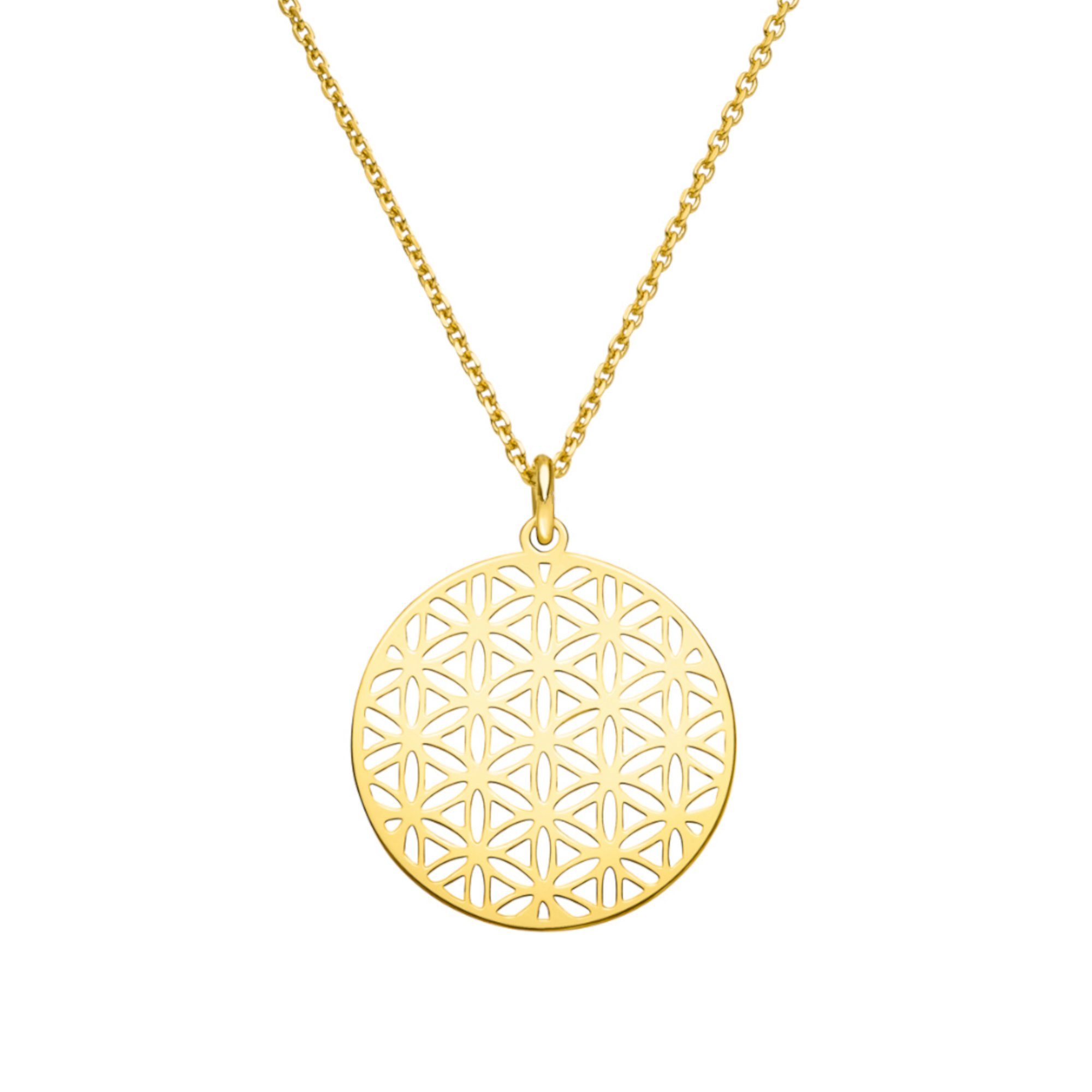 SCHOSCHON Kette mit Anhänger Halskette Lebensblume Anhänger 925 Silber verg günstig online kaufen