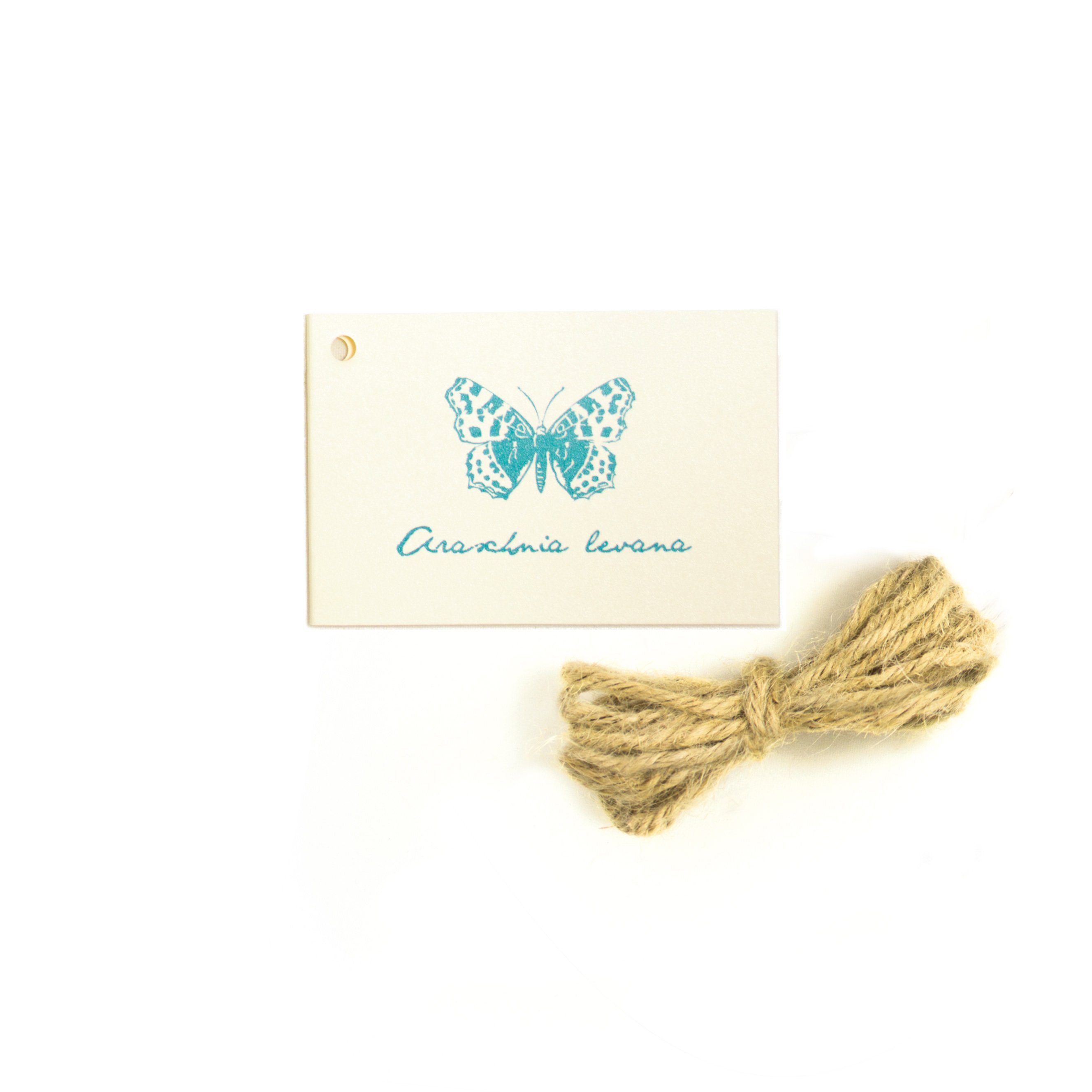 Meter Hummingbird Welt Naturkordel Bow Geschenkanhänger mit & der 03, No. einem Schmetterlinge Klappkarte Geschenkband