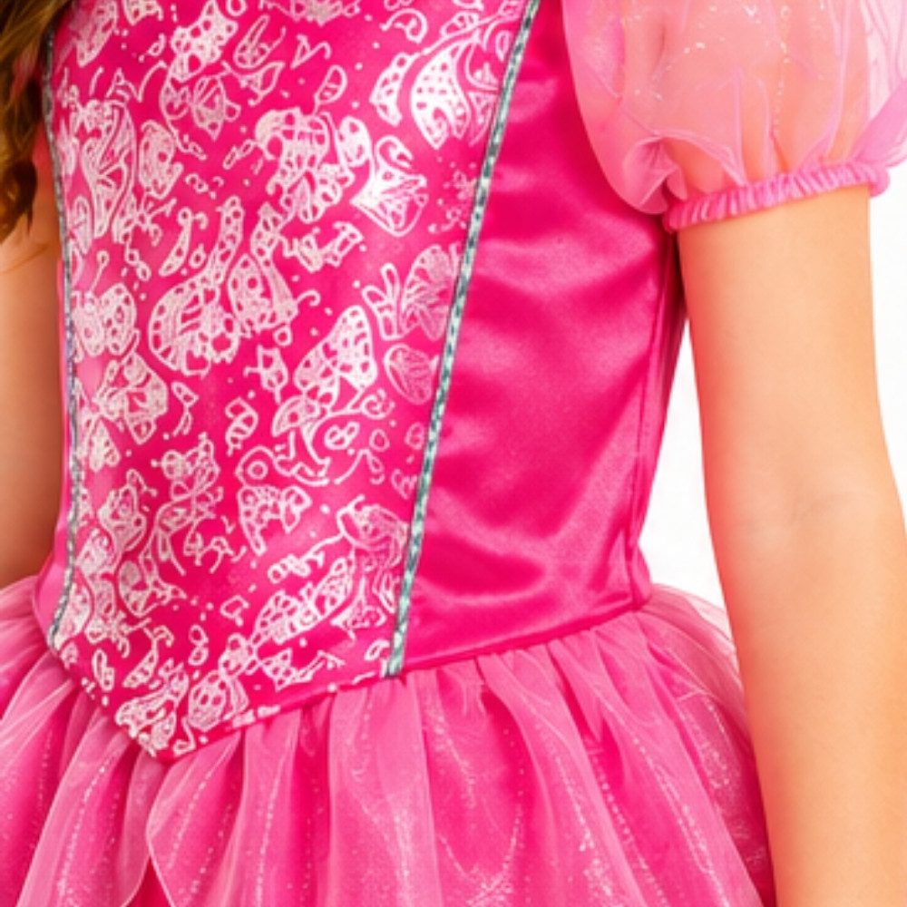 Kaiser24 Prinzessin-Kostüm Prinzessin Kostüm Mädchen Pink – Kinder Kostüm Kleid mit Diadem