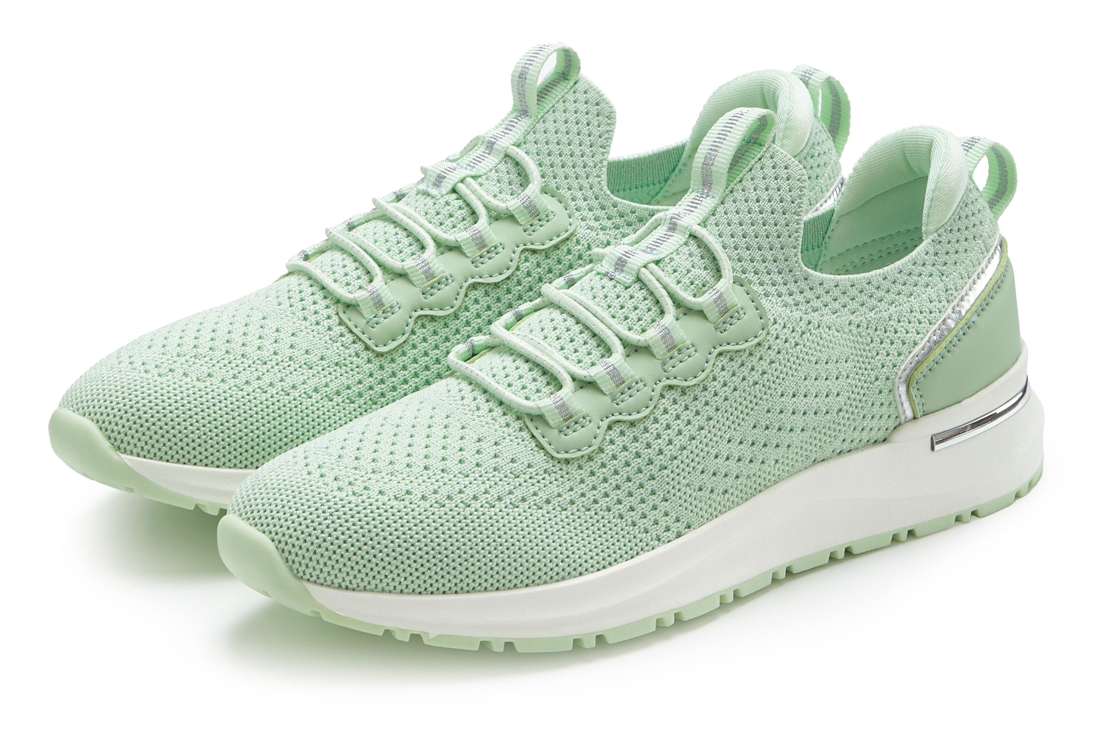 Vivance by Lascana Freizeitschuh, Halbschuh, Turnschuh, Slip-On-Sneaker, Sneaker mit elastischen Schnürbändern zum Reinschlüpfen VEGAN