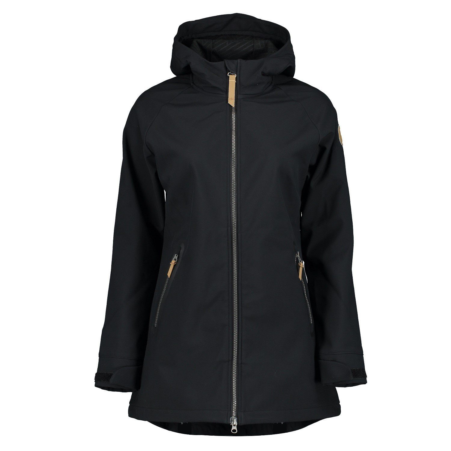 Icepeak Funktionsjacke Icepeak Softshelljacke Damen Anahuac mit Kapuze Wasserabweisend Schwarz