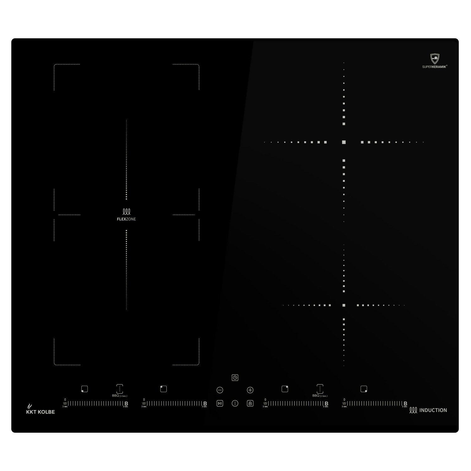 KKT KOLBE Induktions-Kochfeld IND5901FZ, 59cm / Autark / 4 Zonen / Flex-Zone / LED-Anzeige / BBQ-Funktion